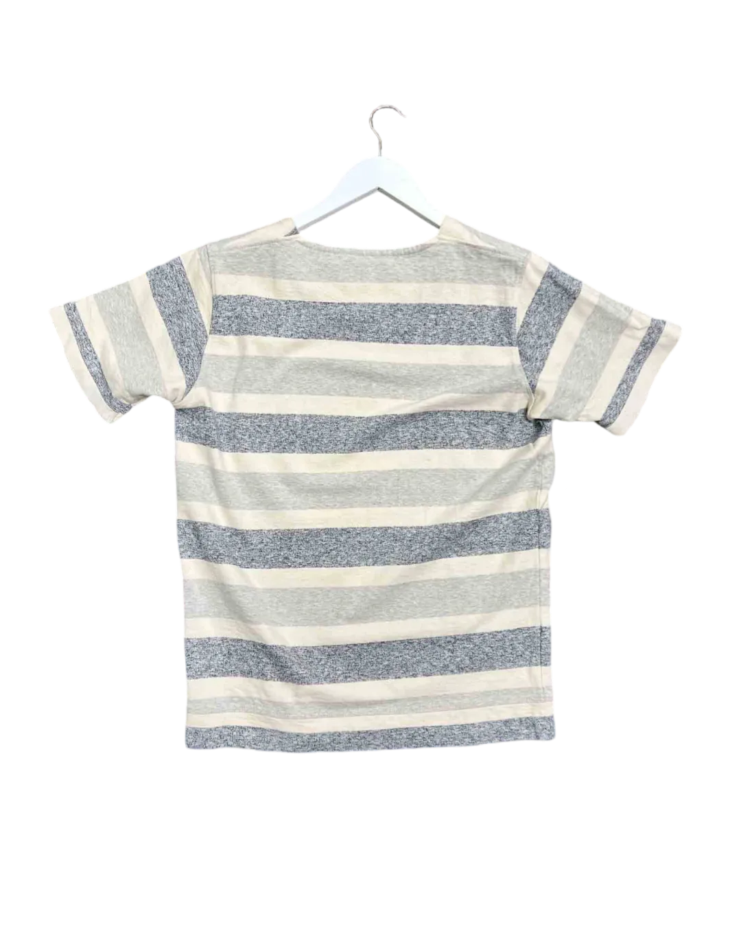 Size M | Christian Kimber Ecru and Blue Stripe T-shirt