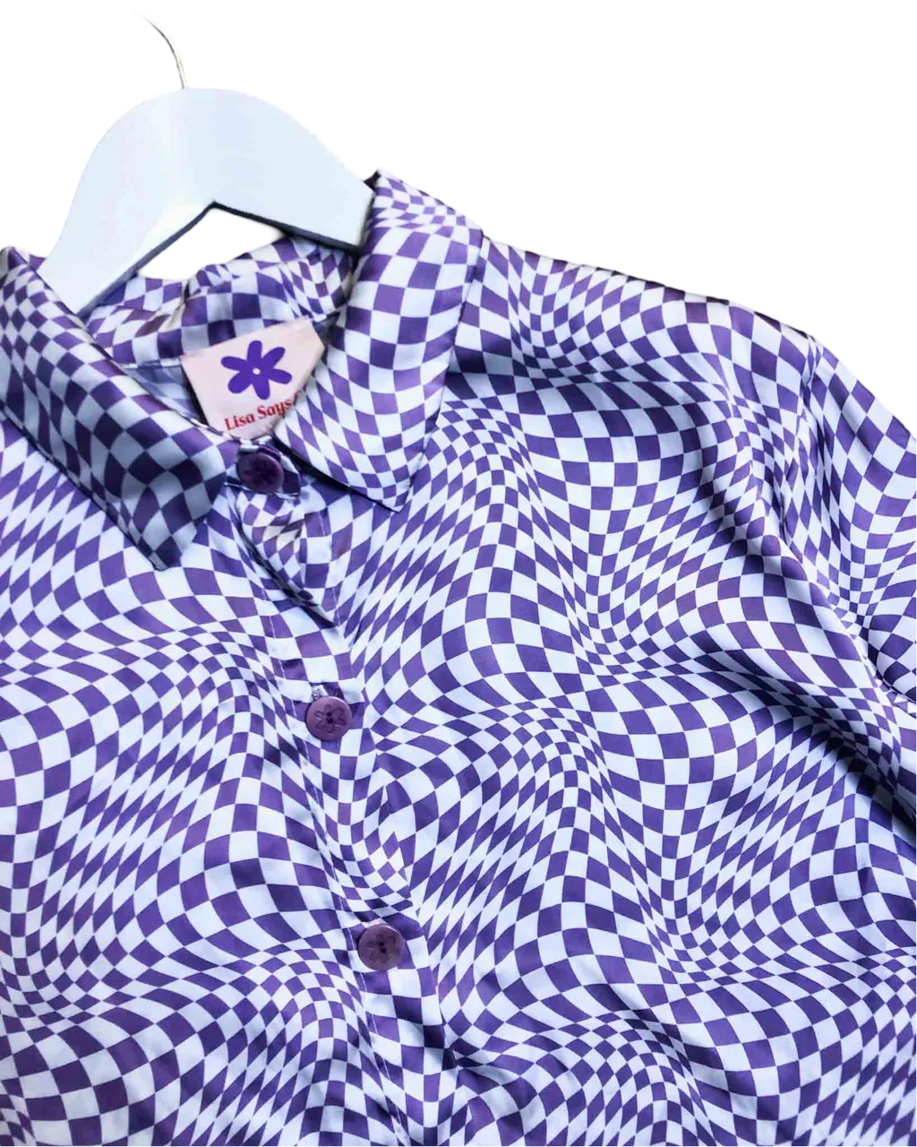 Size M | Lisa Says Gah Wavy Check Shirt