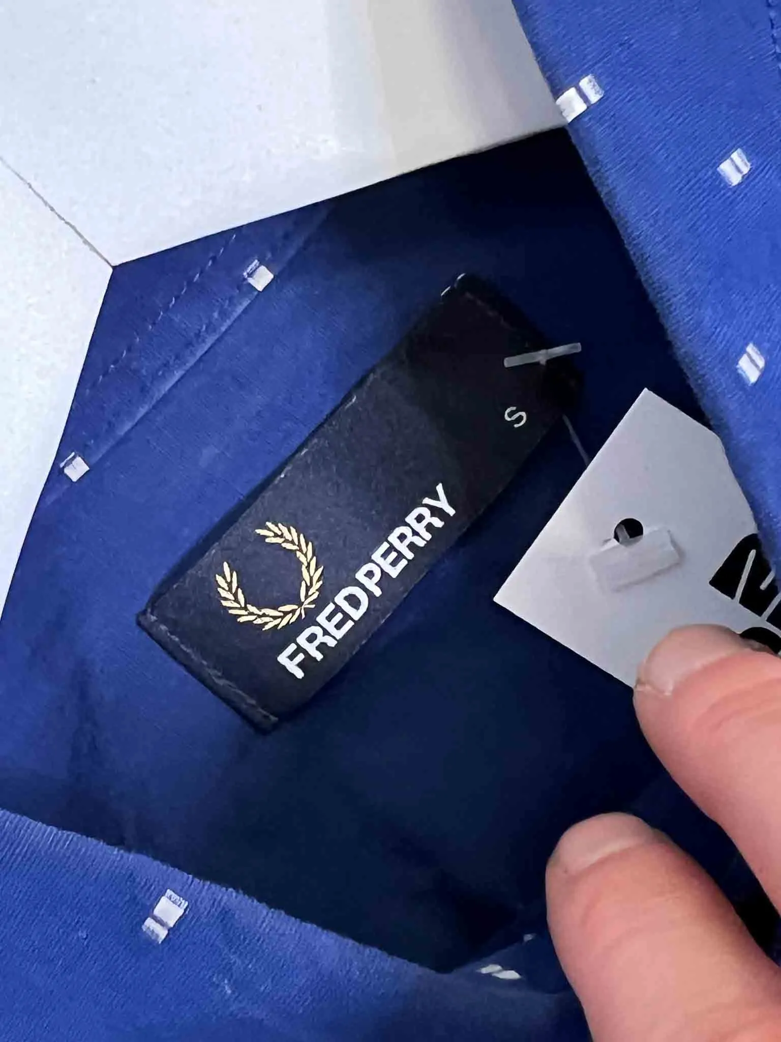 Size S | Fred Perry Blue Cotton Shirt