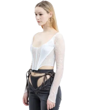 Size S | Guizio Lace Corset Top