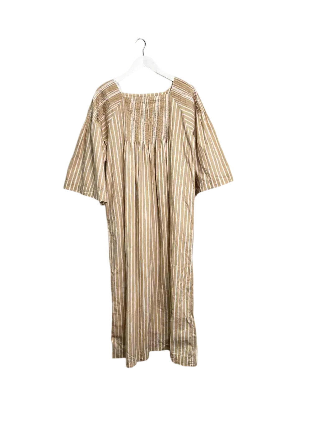 Size S | Marimekko Beige and White Cotton Vaisto Piccolo Maxi Dress