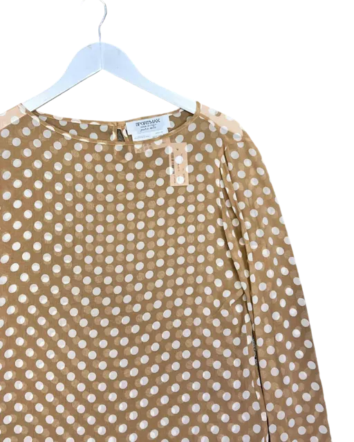 Size S |  Sportmax Sheer Silk Polkadot Top, S
