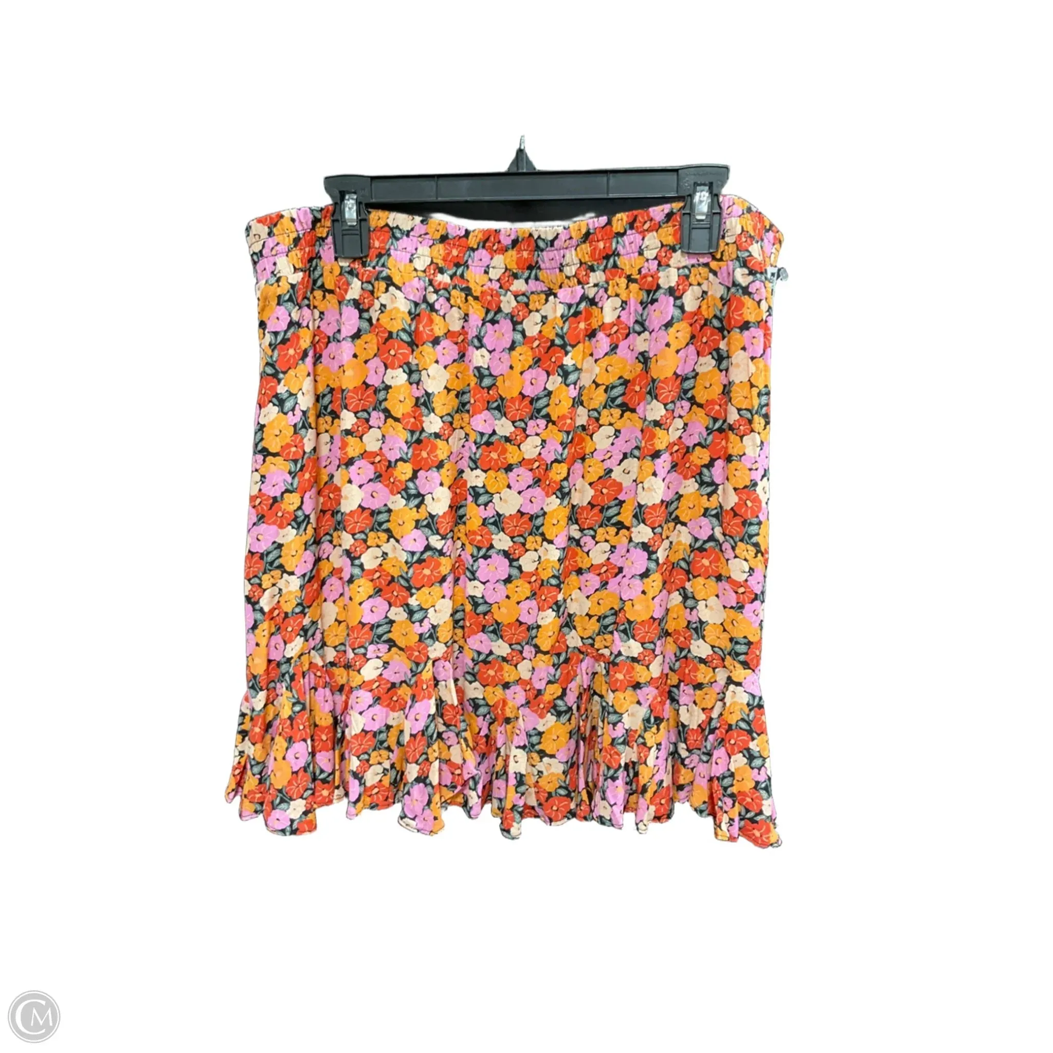 Skirt Midi By Loft In Floral Print, Size: Xl
