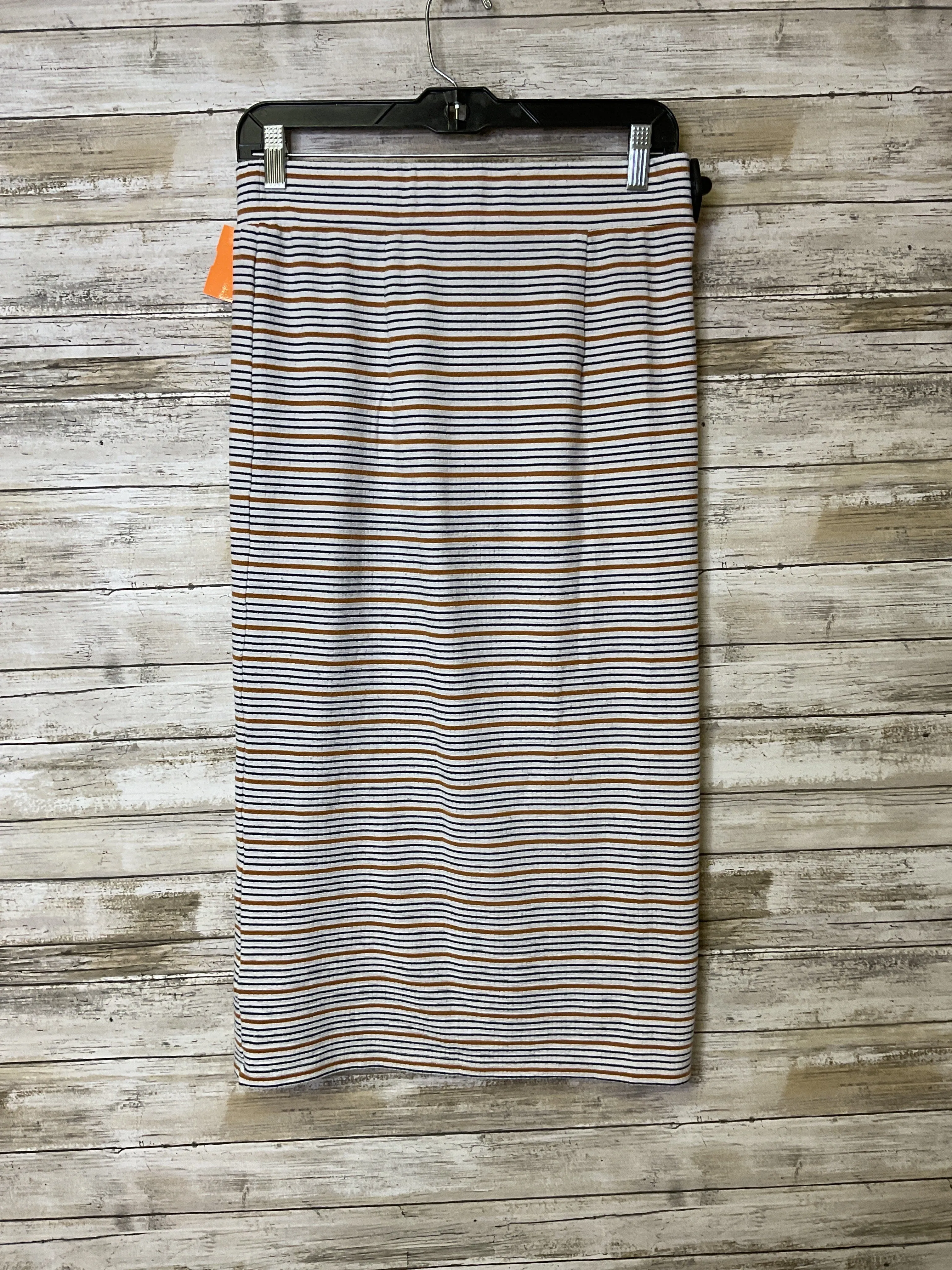 Skirt Midi By Loft In Striped Pattern, Size:S