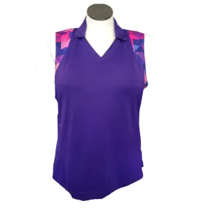Slazenger Shades of Purple Triangle Print Sleeveless Golf Top Size XL