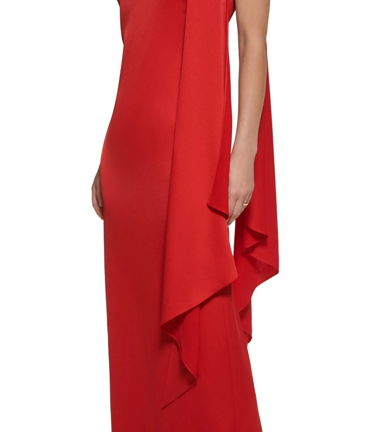 Sleeveless Tie Halter Neck Ruffle Satin Gown