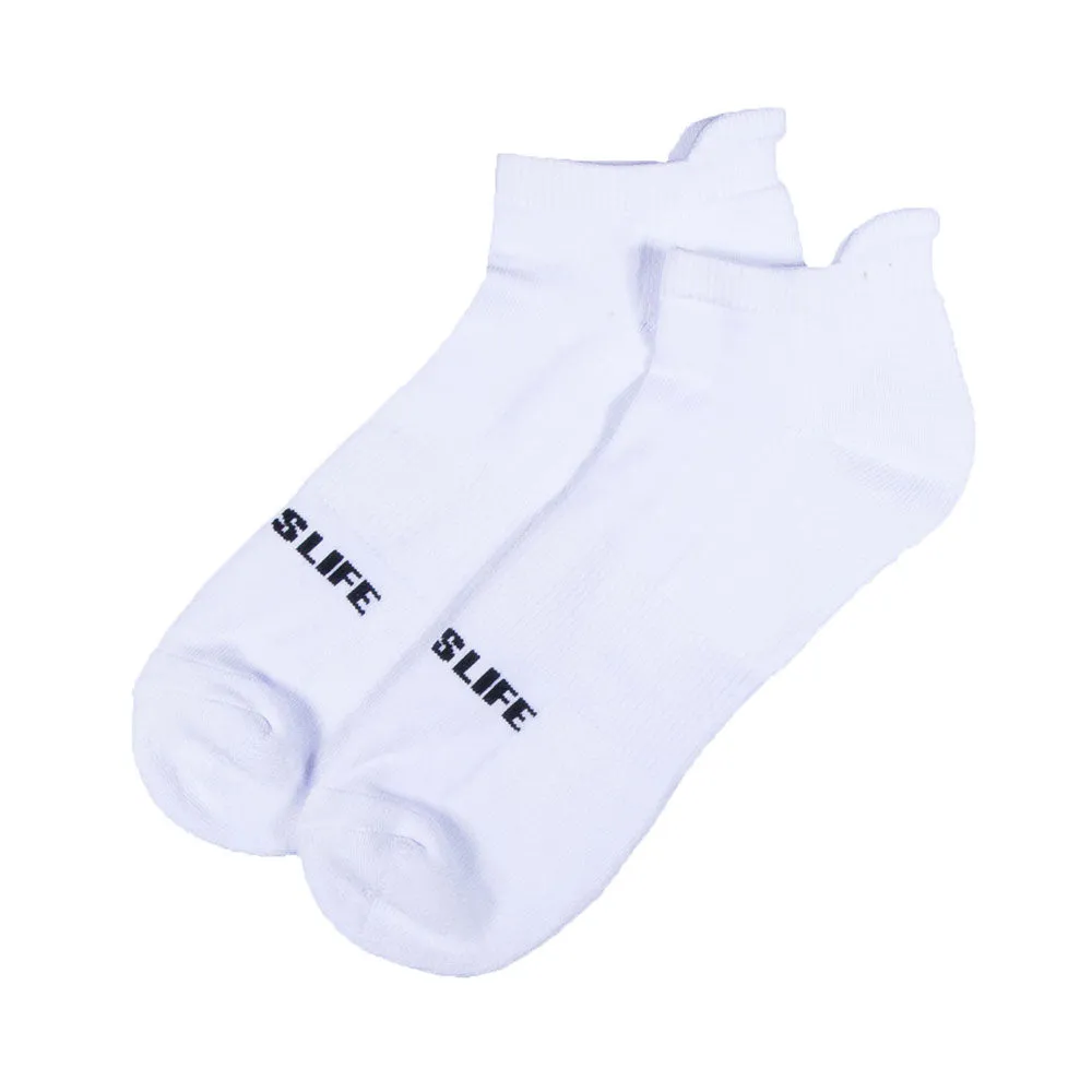 Solid Extra Cushioned Ankle Socks in White Ballislife