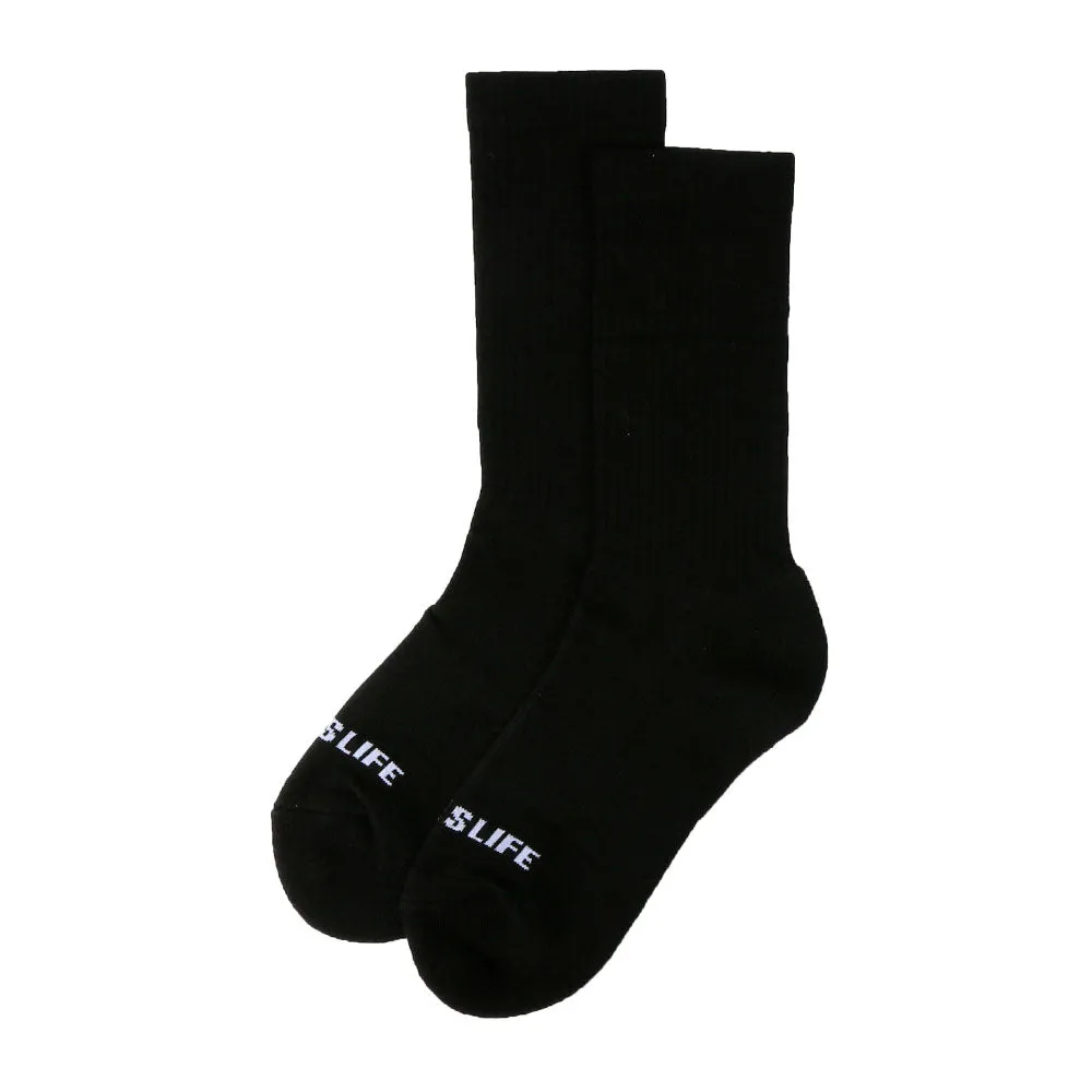 Solid Mid Sock Bundle in Black (3-Pack) Ballislife