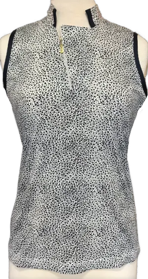Sport Haley Asymetrical Navy Spotted Sleeveless Golf Top Size M