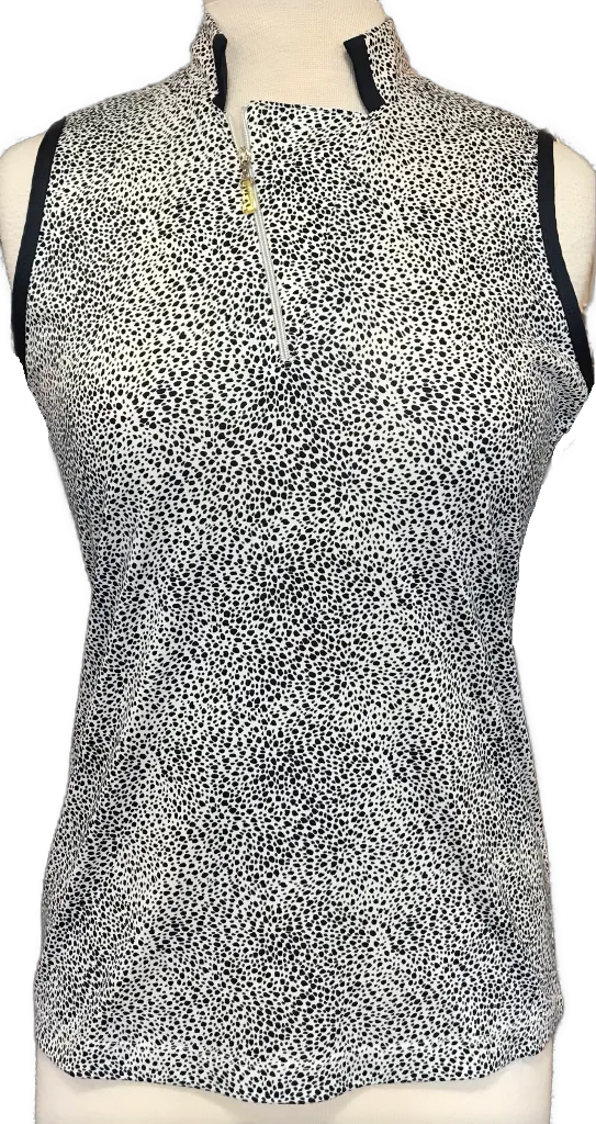 Sport Haley Asymetrical Navy Spotted Sleeveless Golf Top Size M