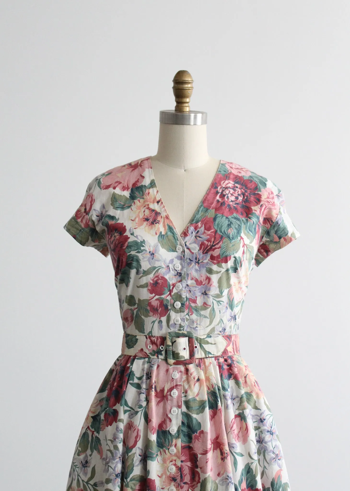 springbloom cotton day dress 1919 Vintage