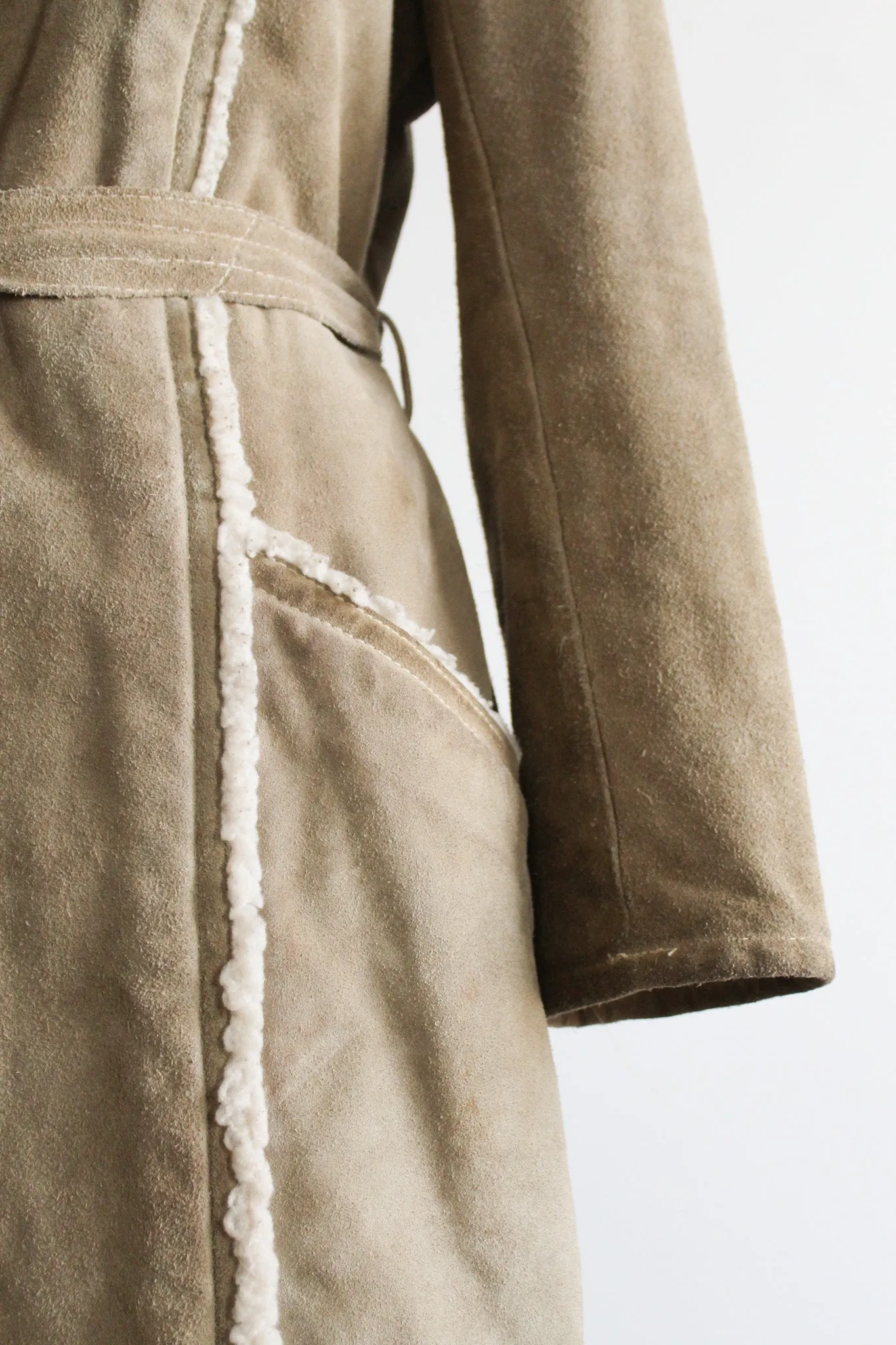 suede wrap trench 1919 Vintage