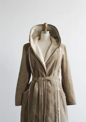 suede wrap trench 1919 Vintage