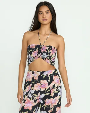 Summer Sunshine Crop Top - Black Multi Billabong