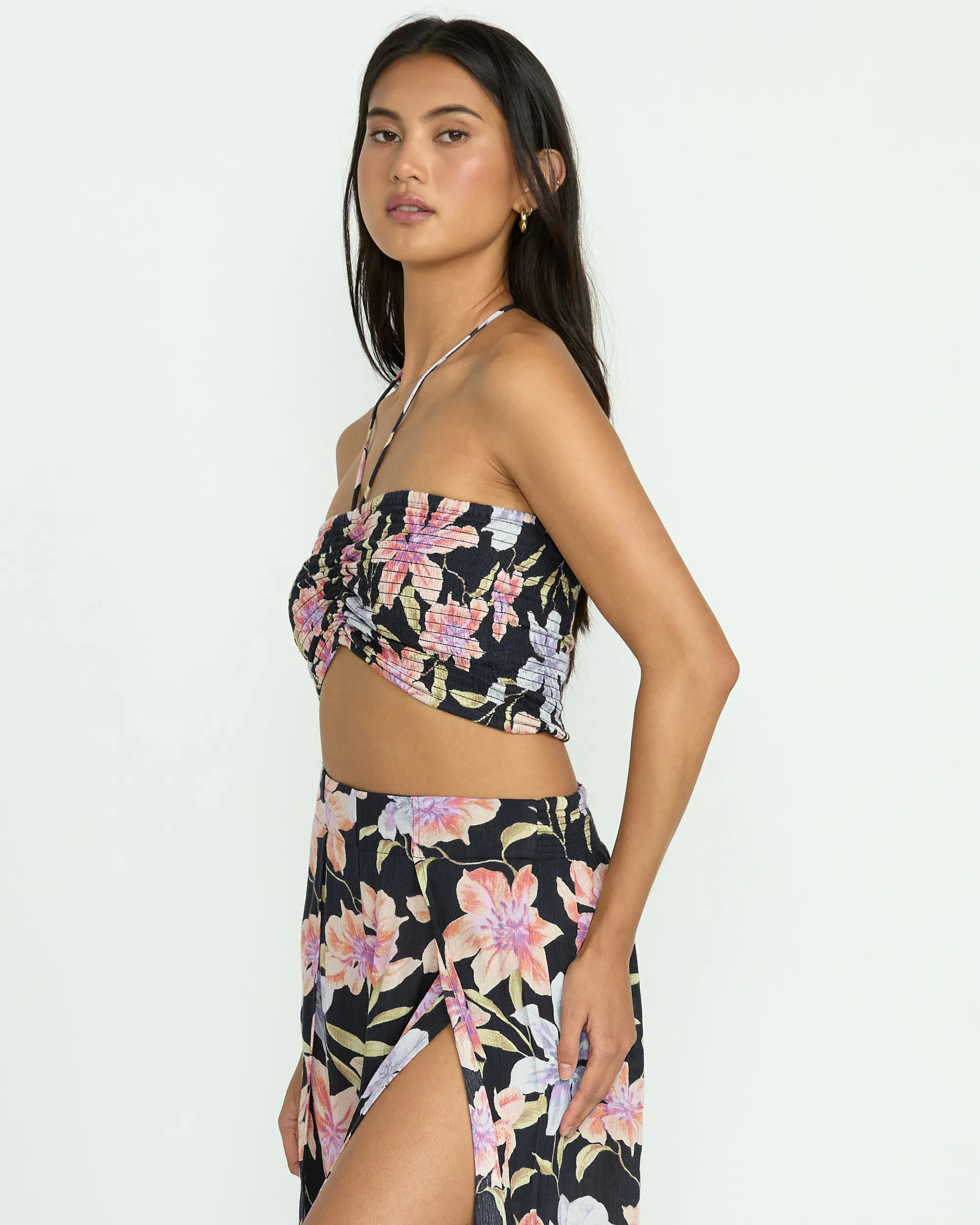 Summer Sunshine Crop Top - Black Multi Billabong