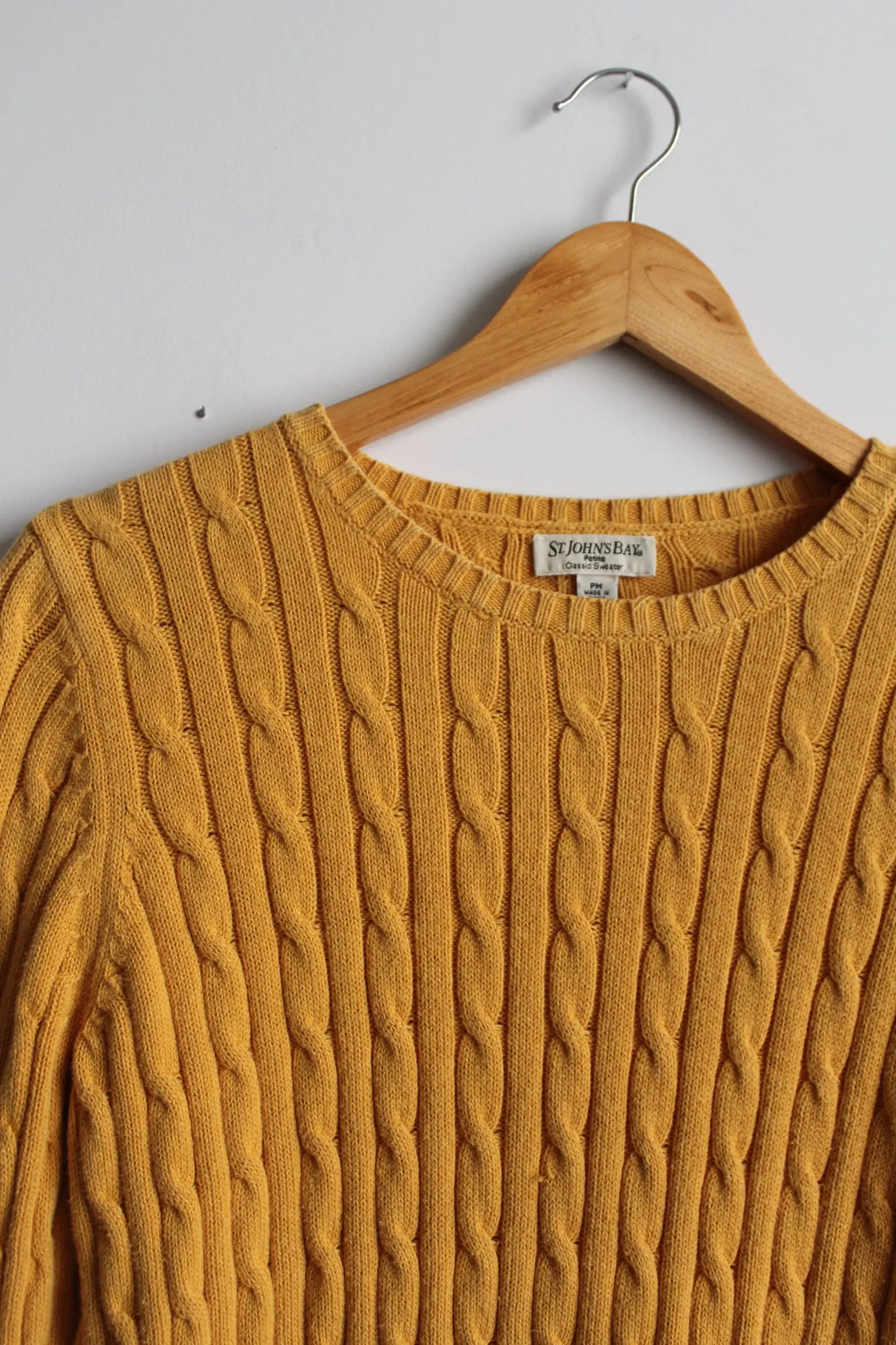 sunflower yellow cable knit summer cotton sweater 1919 Vintage