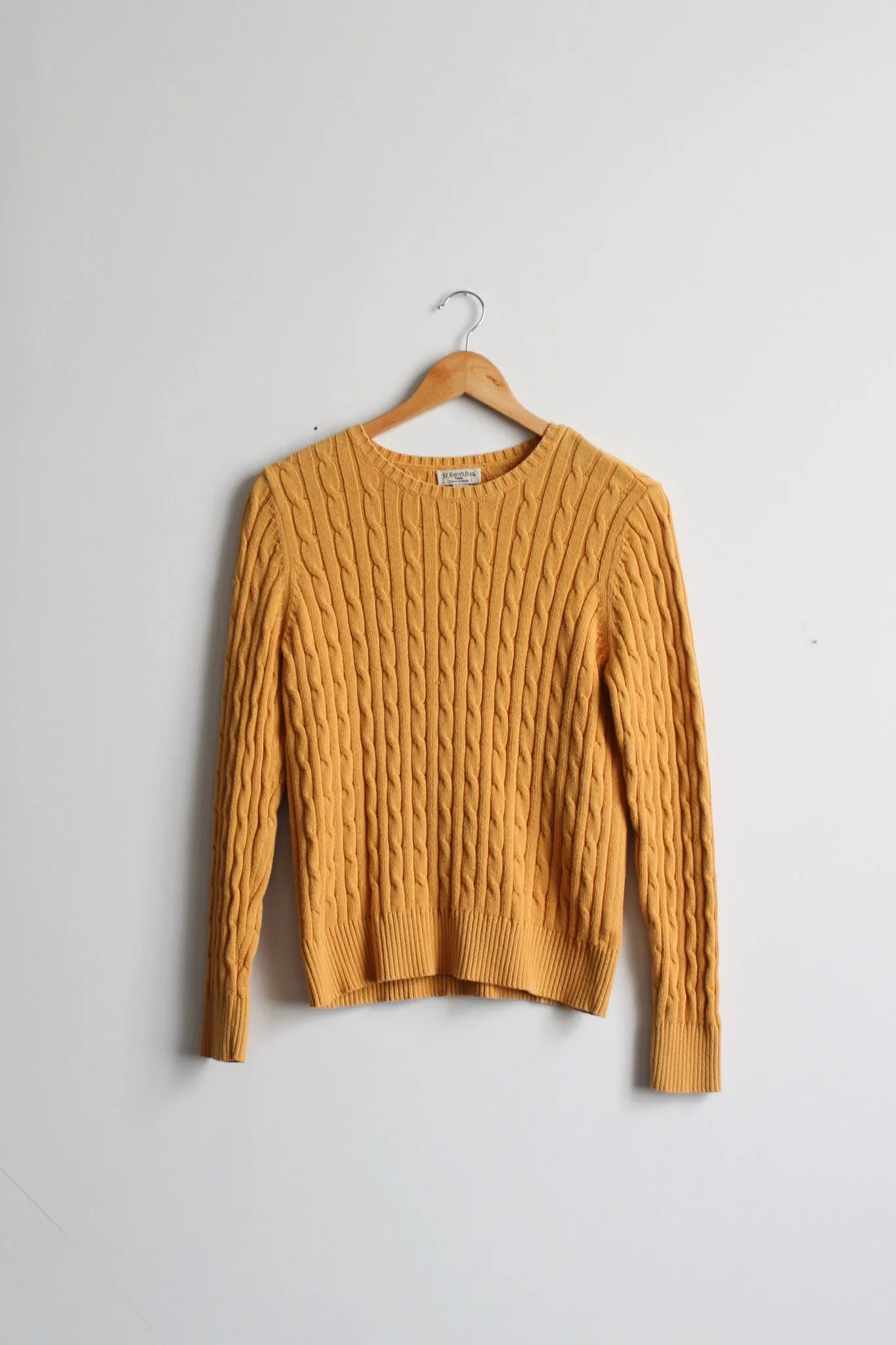 sunflower yellow cable knit summer cotton sweater 1919 Vintage