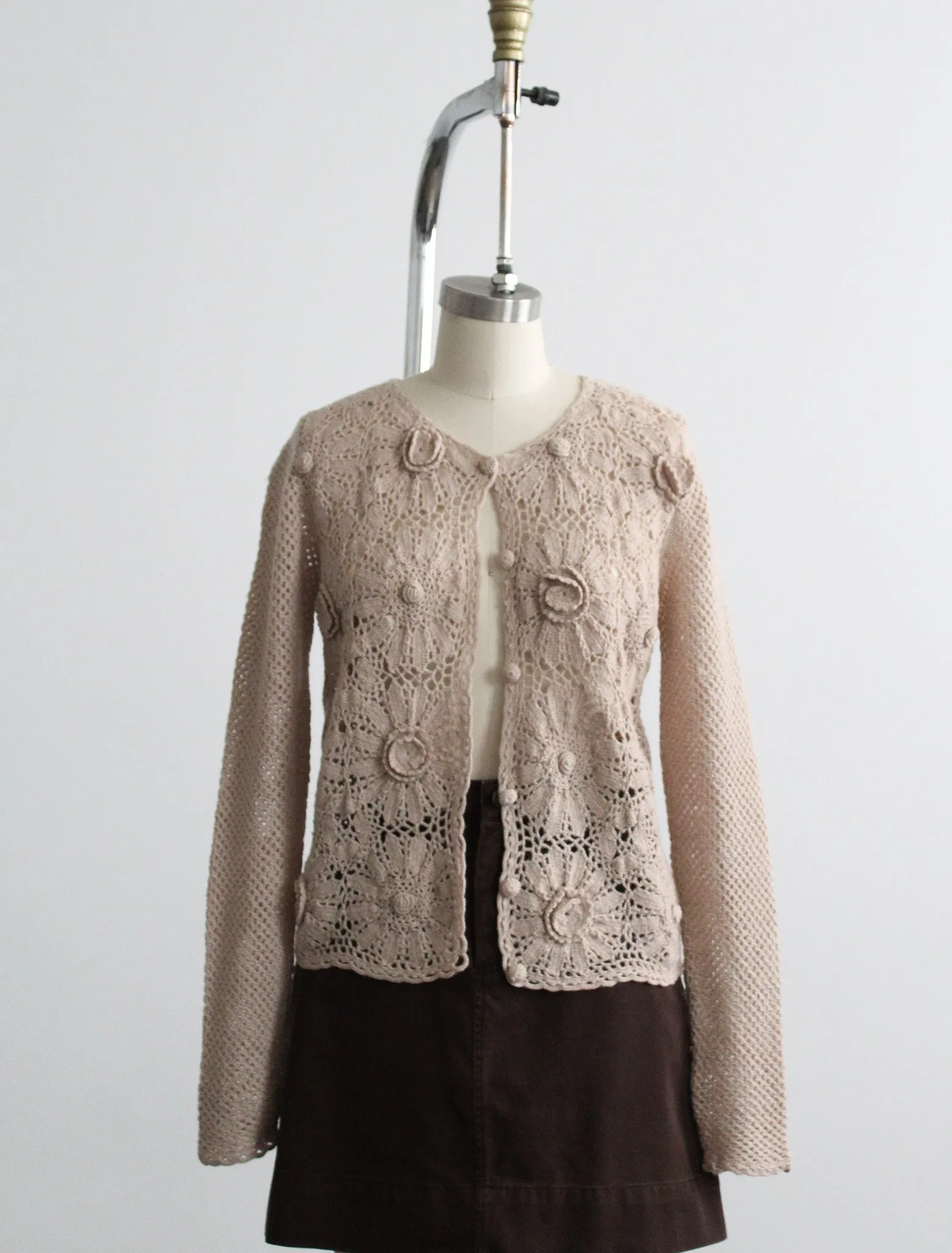 sunspun crochet cardigan 1919 Vintage
