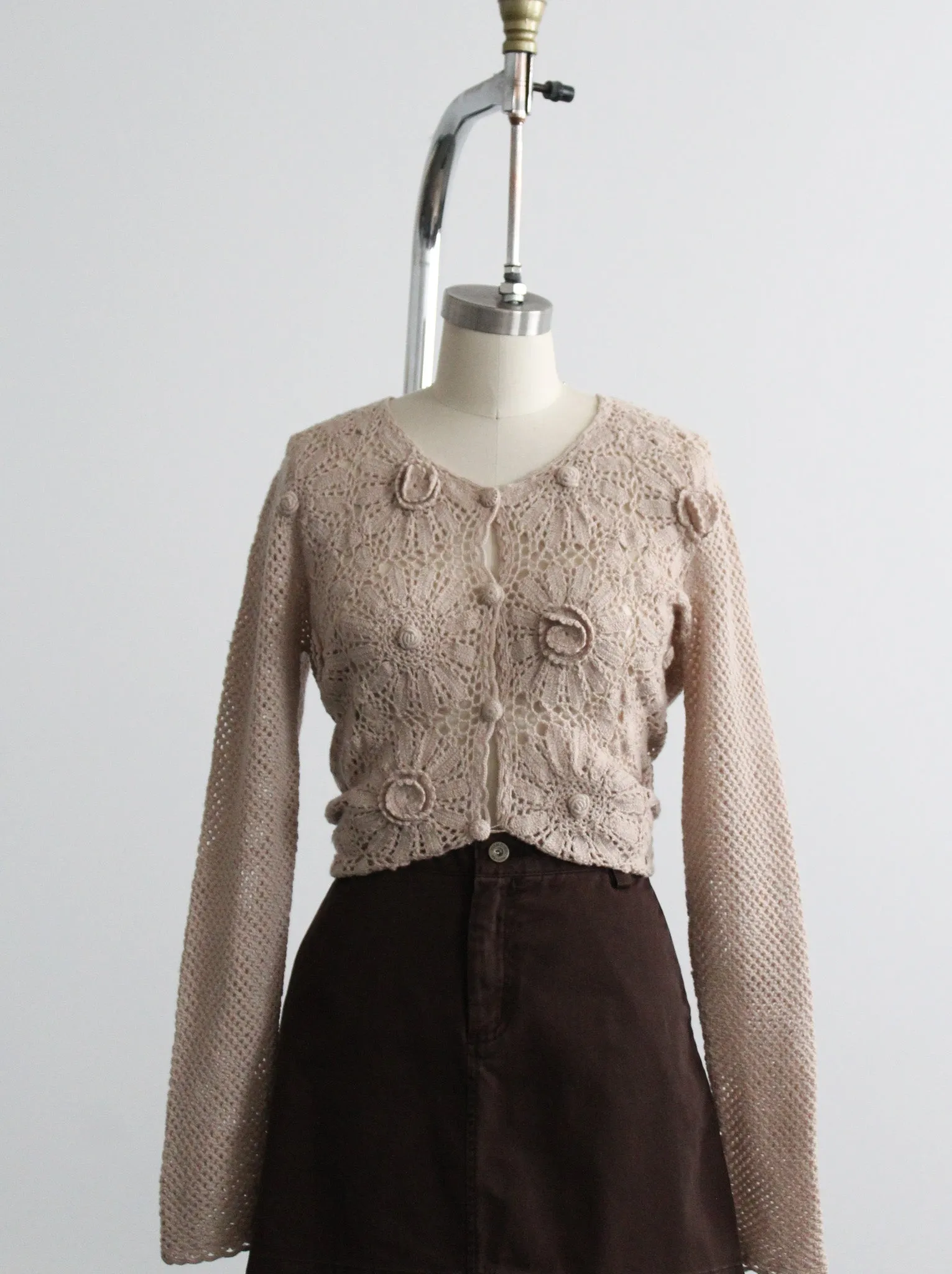 sunspun crochet cardigan 1919 Vintage