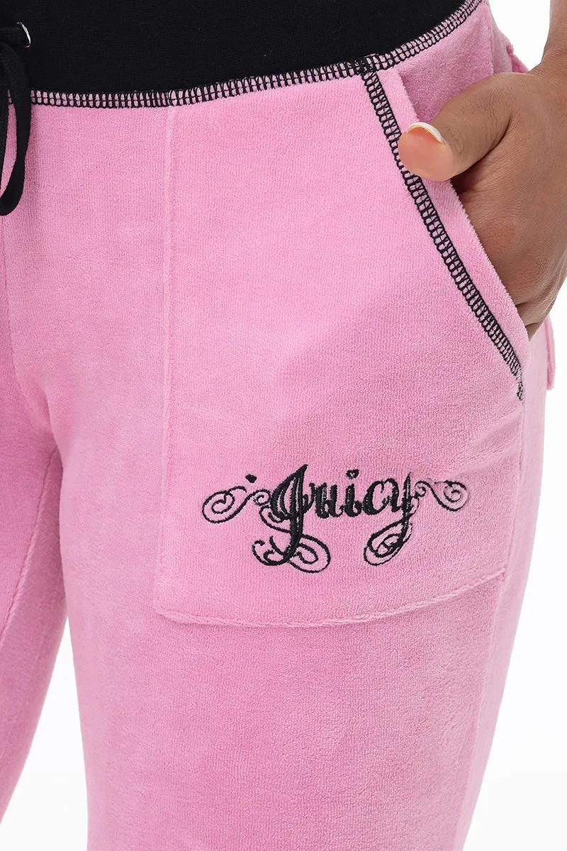 Sweetheart Cotton Velour Track Pants by Juicy Couture