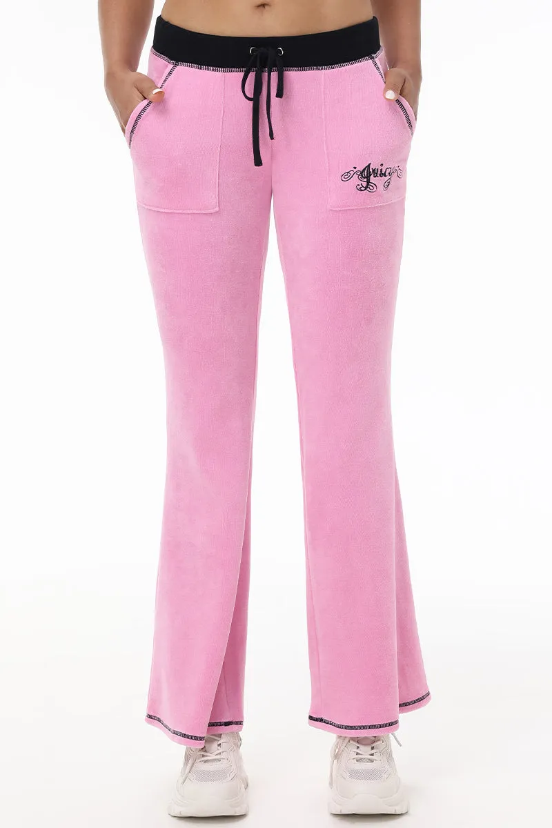 Sweetheart Cotton Velour Track Pants by Juicy Couture