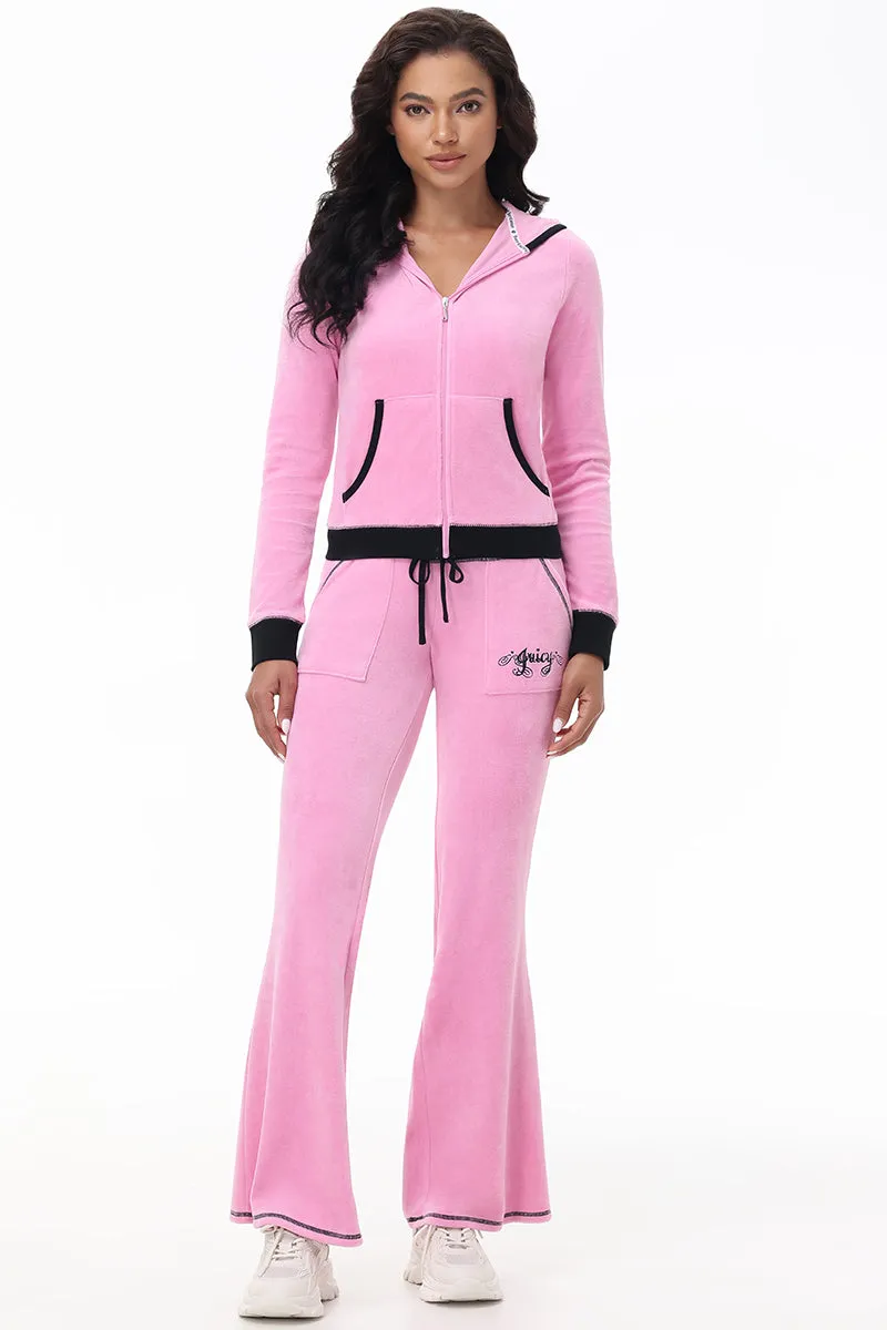 Sweetheart Cotton Velour Track Pants by Juicy Couture