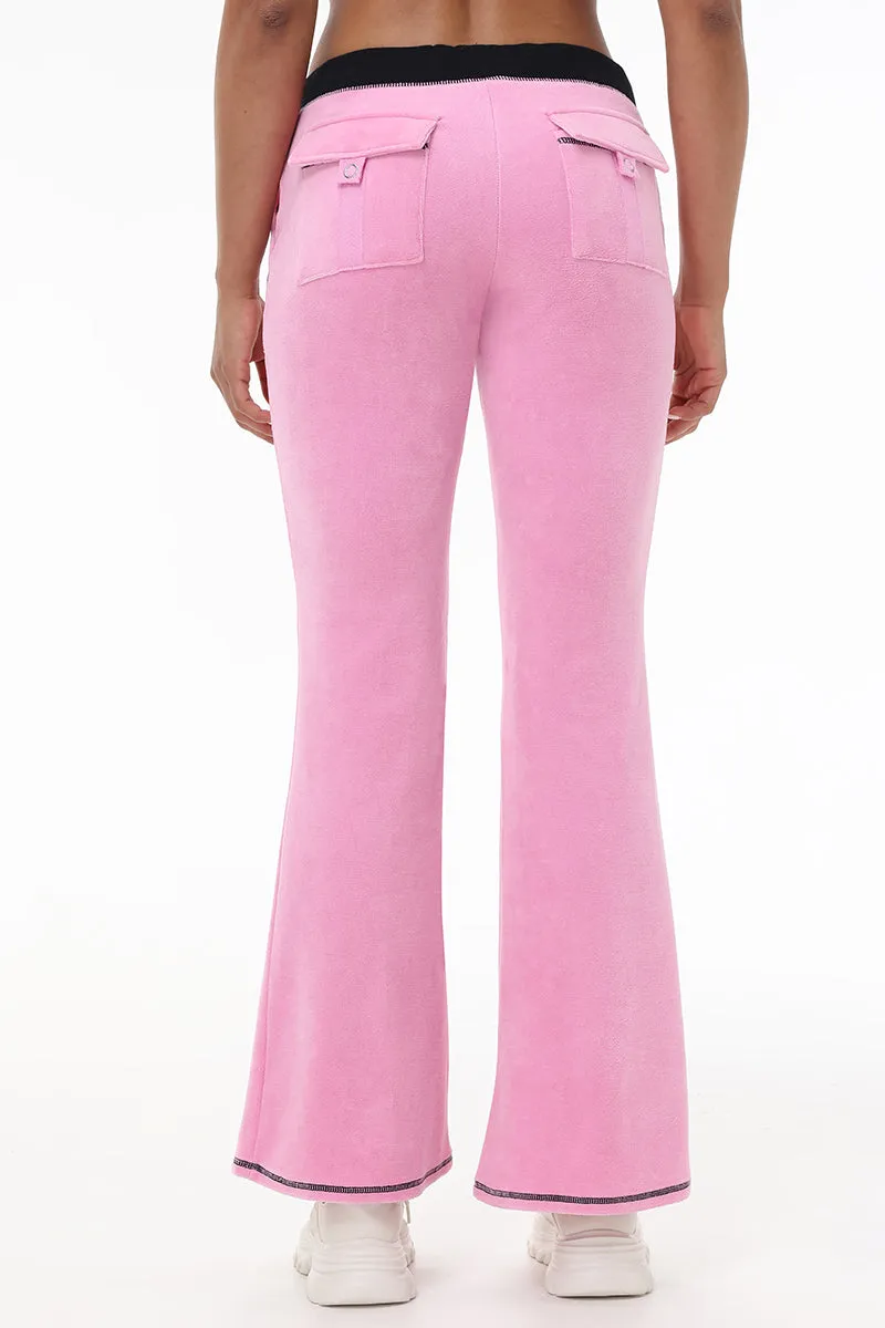 Sweetheart Cotton Velour Track Pants by Juicy Couture