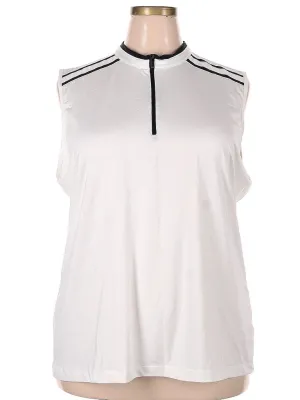 Tail White Label White Sleeveless Zip Mock Golf Polo Size 3X.