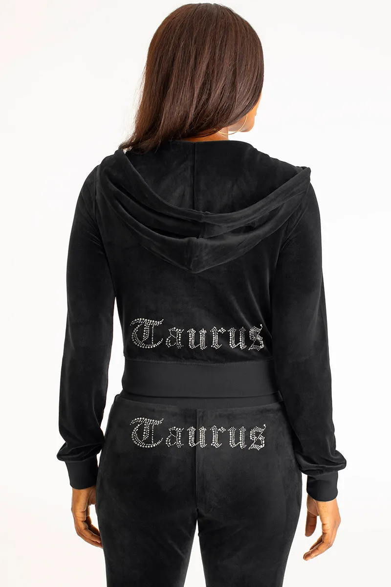 Taurus Big Bling Velour Hoodie by Juicy Couture