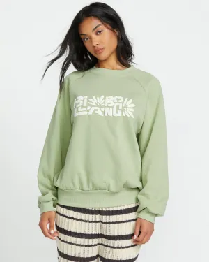 The Waves Crew Sweatshirt  - Pistachio Billabong