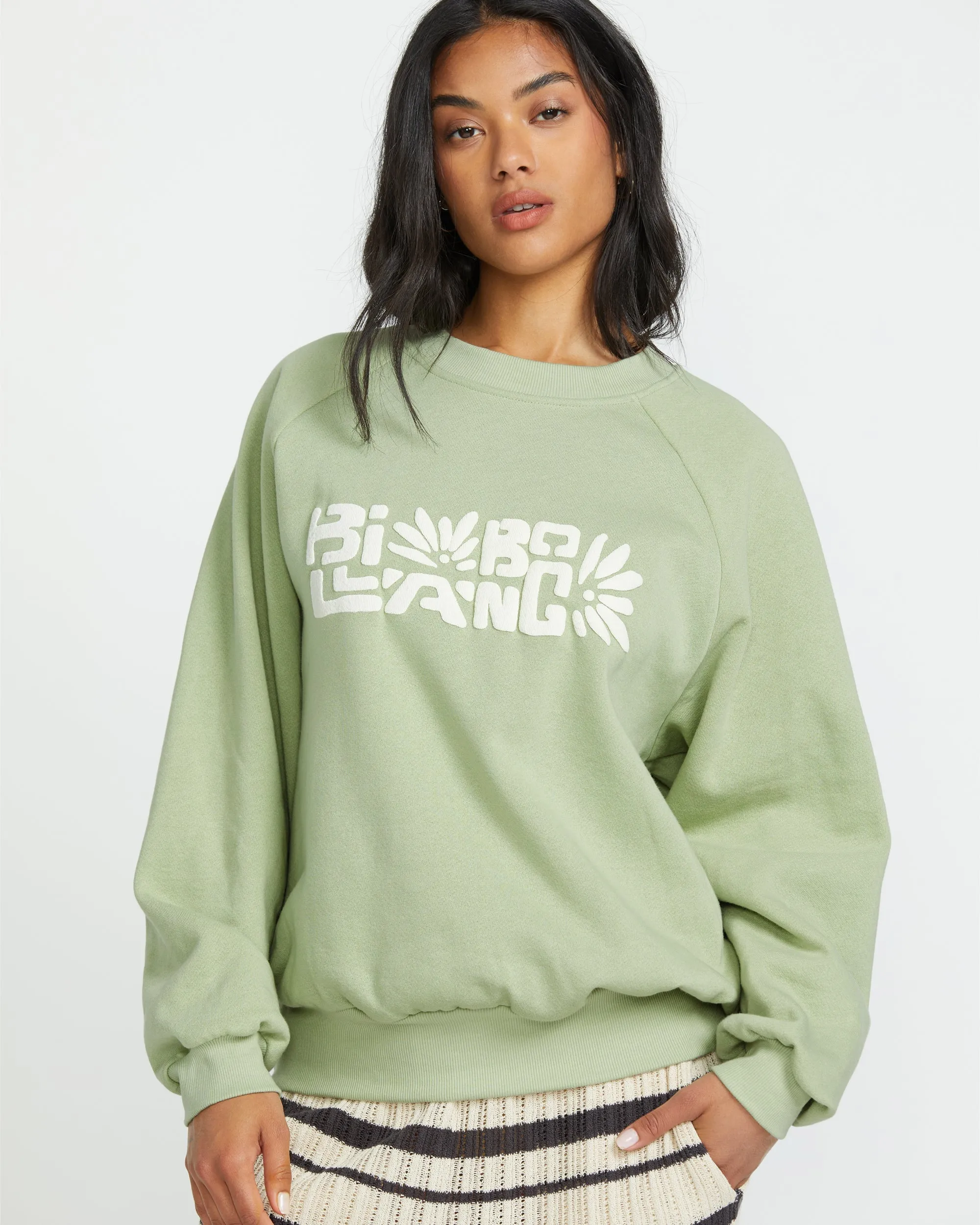 The Waves Crew Sweatshirt  - Pistachio Billabong