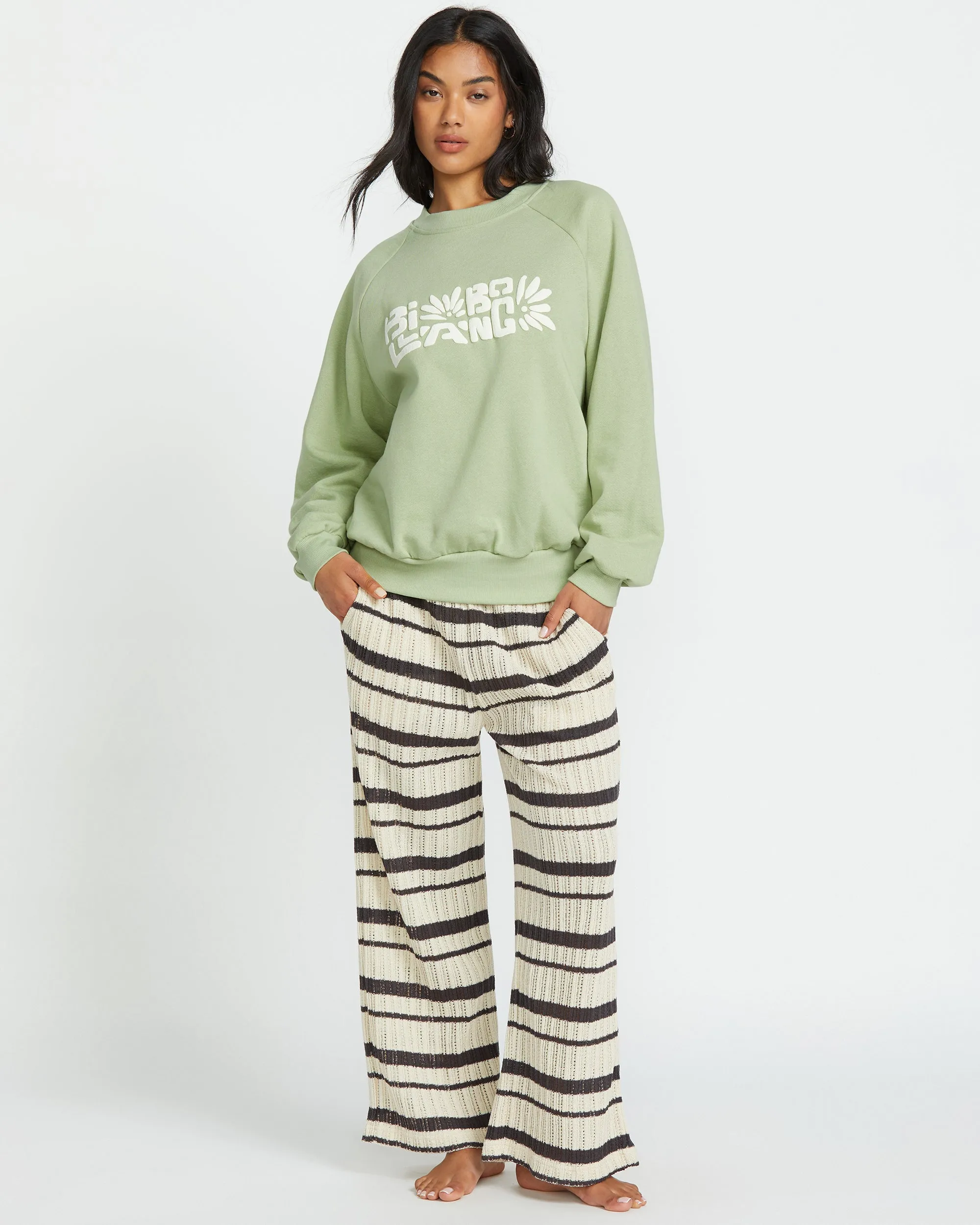 The Waves Crew Sweatshirt  - Pistachio Billabong