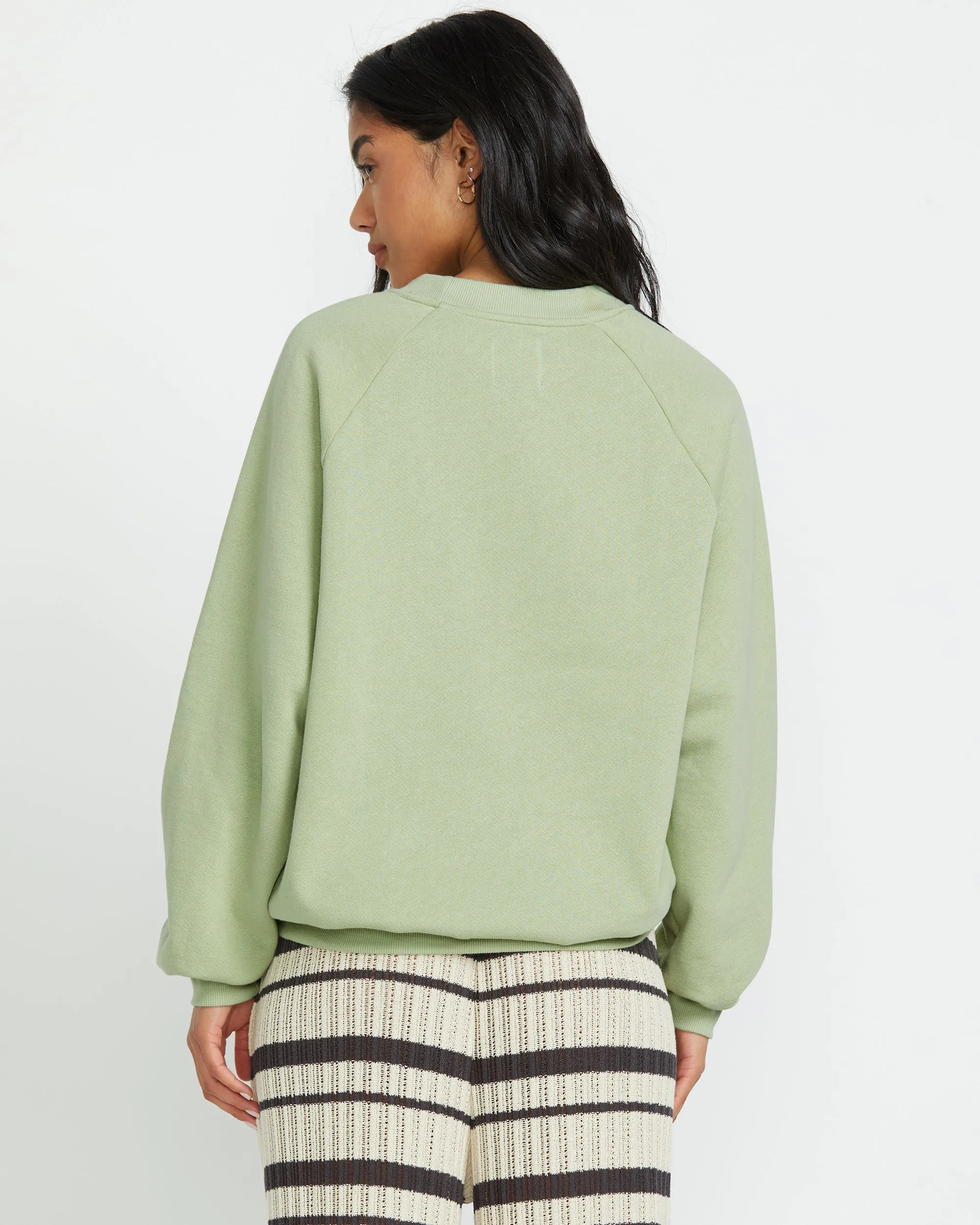 The Waves Crew Sweatshirt  - Pistachio Billabong