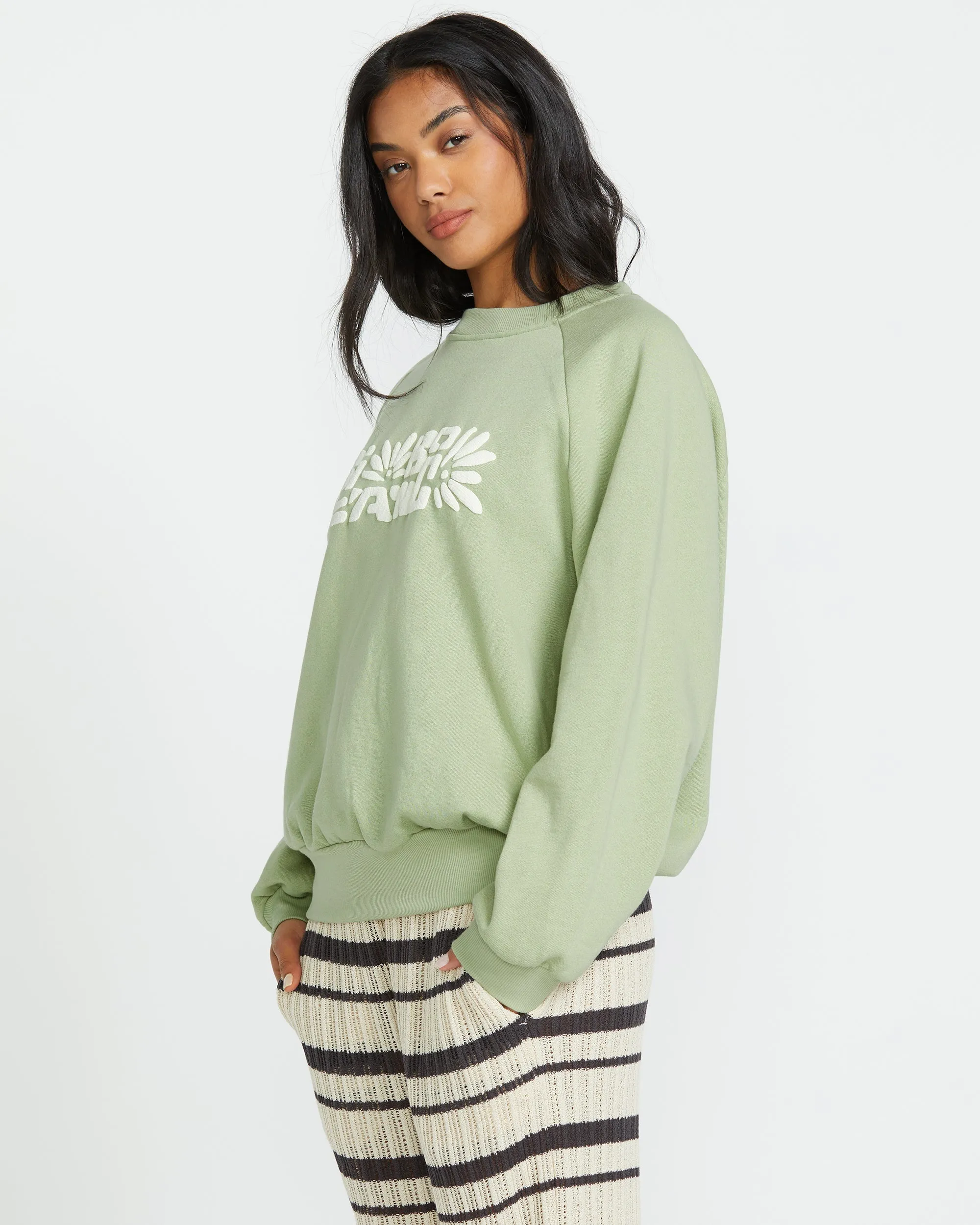 The Waves Crew Sweatshirt  - Pistachio Billabong