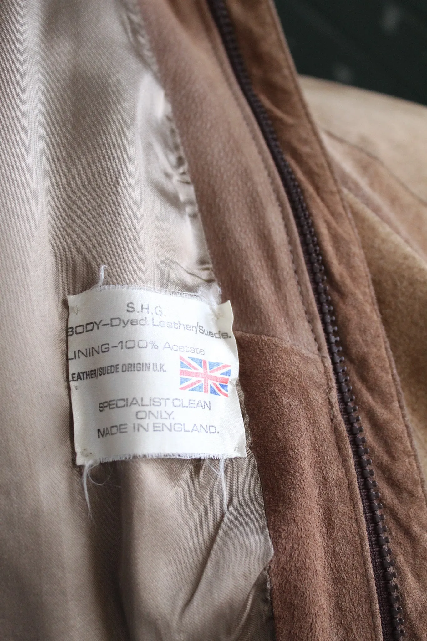 tobacco suede bomber 1919 Vintage