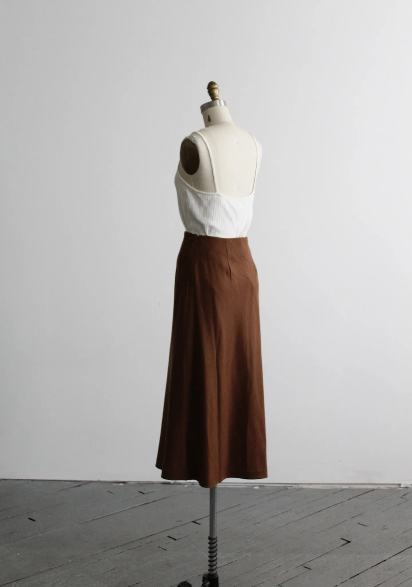 tobacco wool midi skirt 1919 Vintage