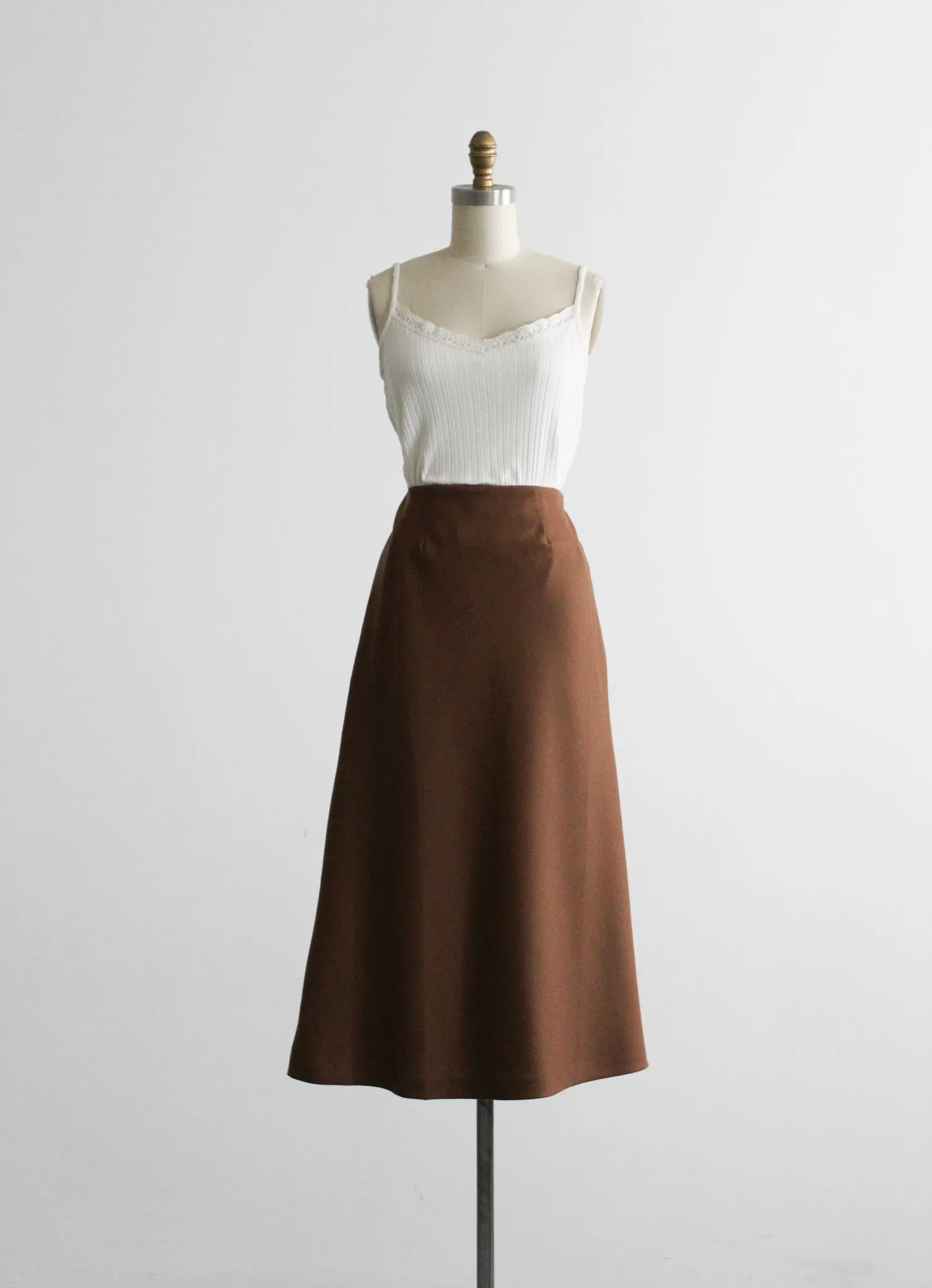 tobacco wool midi skirt 1919 Vintage