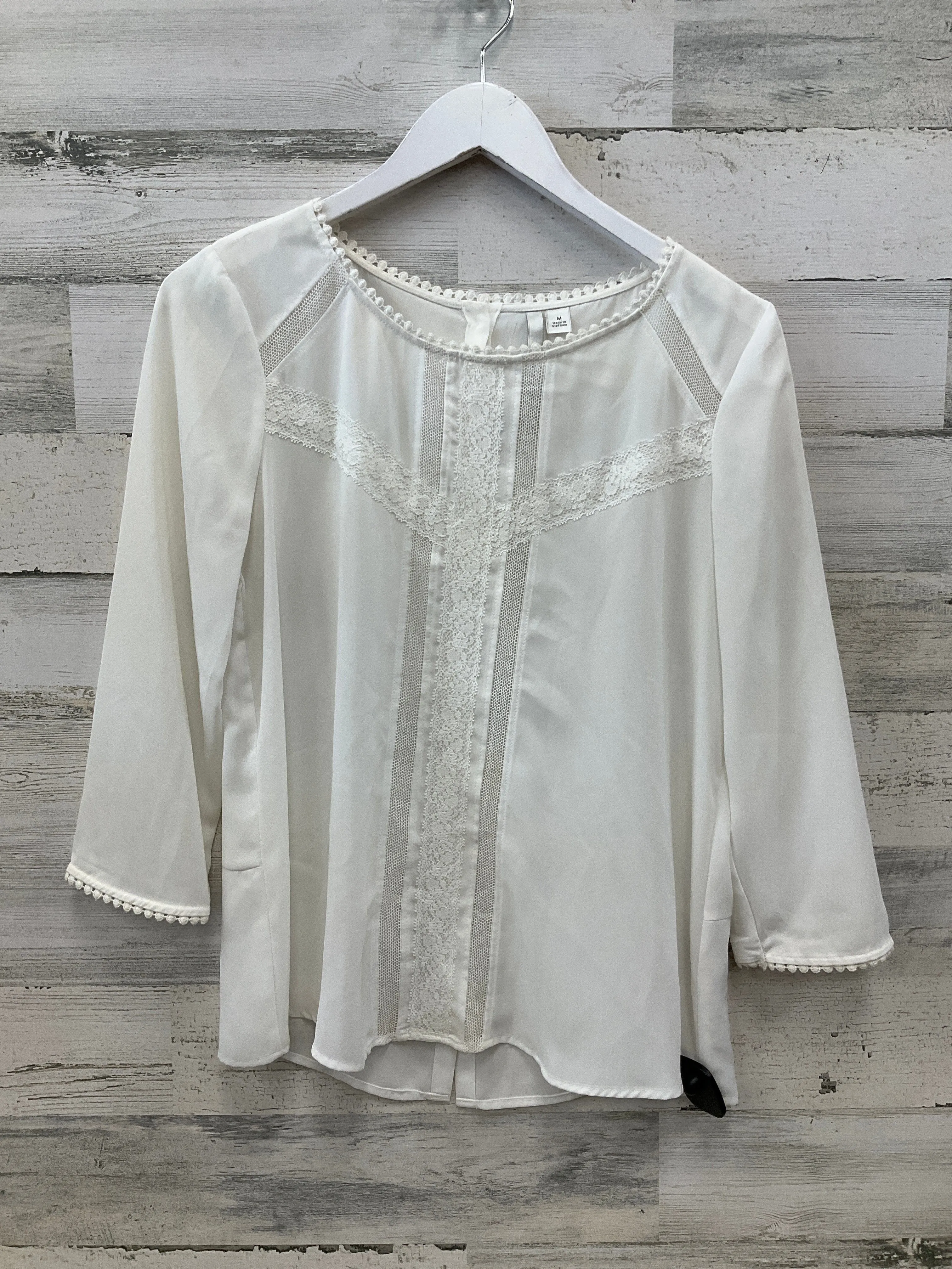 Top 3/4 Sleeve By Lc Lauren Conrad In Ivory, Size:M