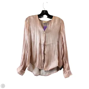 Top Long Sleeve Basic By Elie Tahari In Peach, Size: Xs