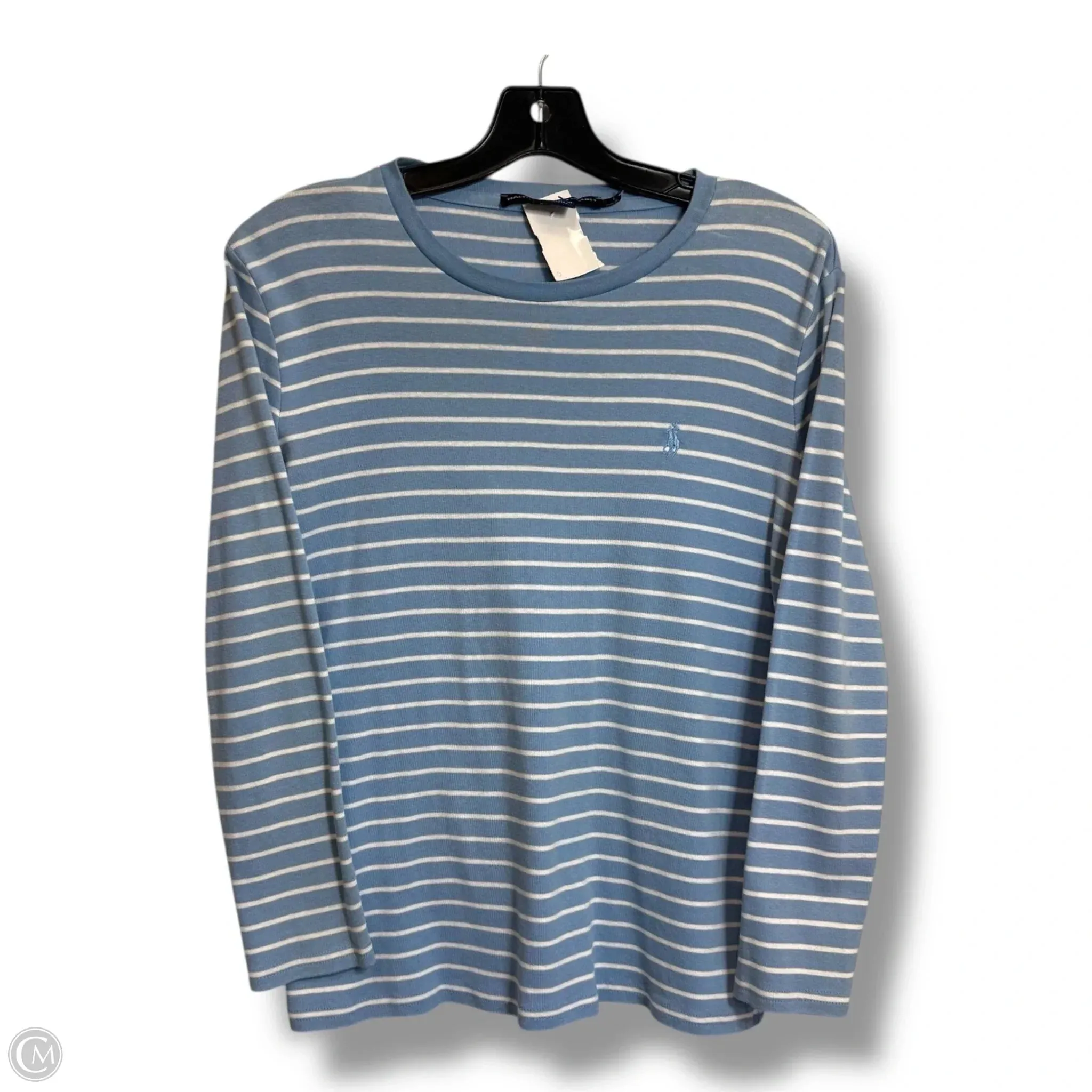 Top Long Sleeve Basic By Ralph Lauren In Blue, Size: L
