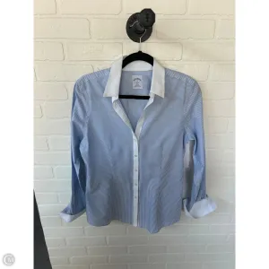 Top Long Sleeve By Brooks Brothers In Blue & White, Size: M
