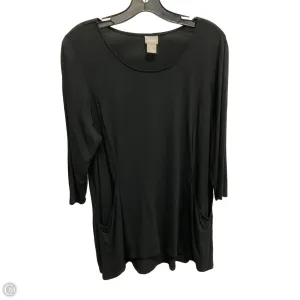 Top Long Sleeve By Chicos In Black, Size: Lp