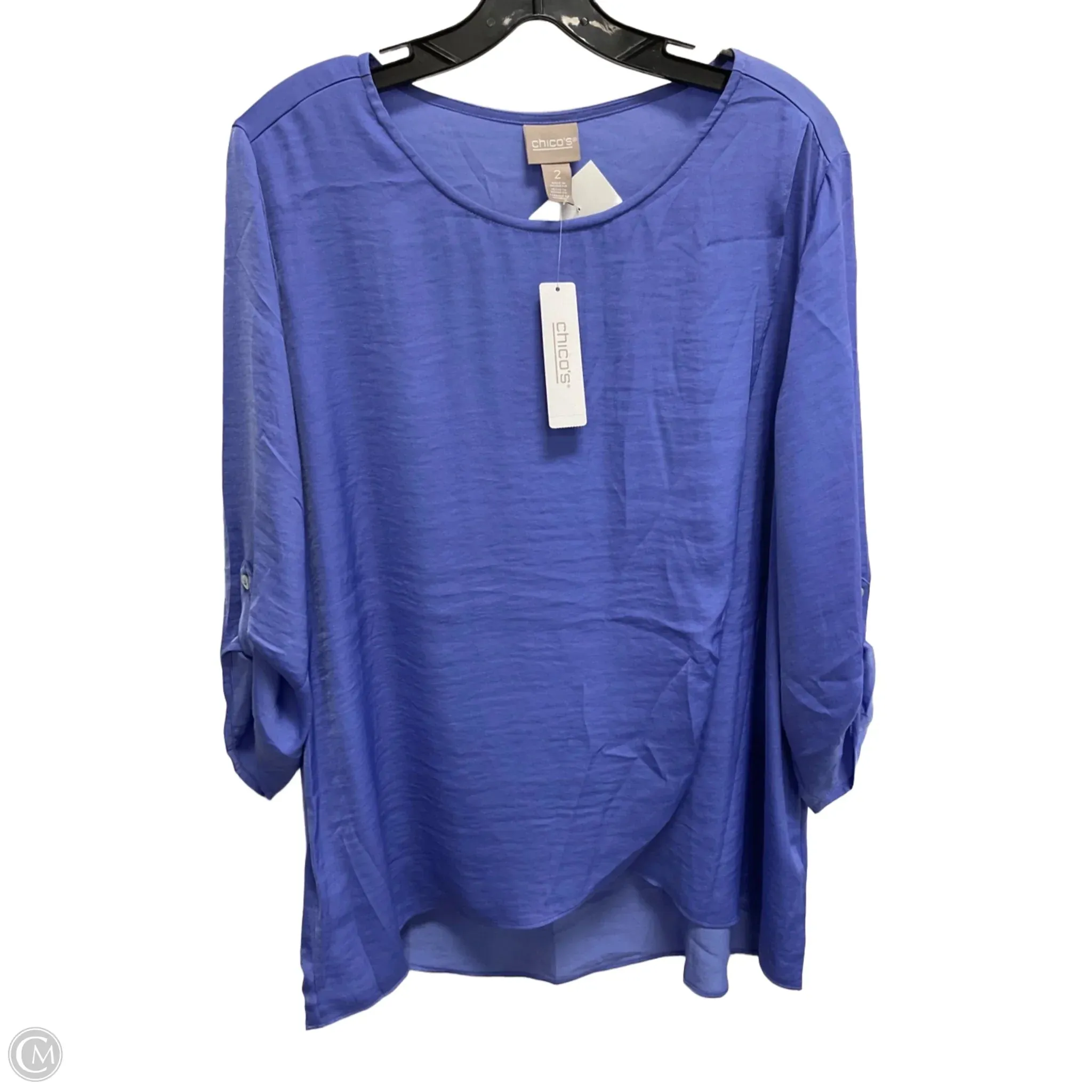 Top Long Sleeve By Chicos In Blue, Size: Xl