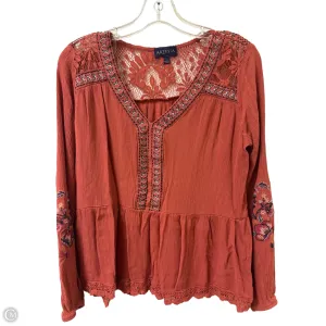 Top Long Sleeve By Clothes Mentor In Orange, Size: L