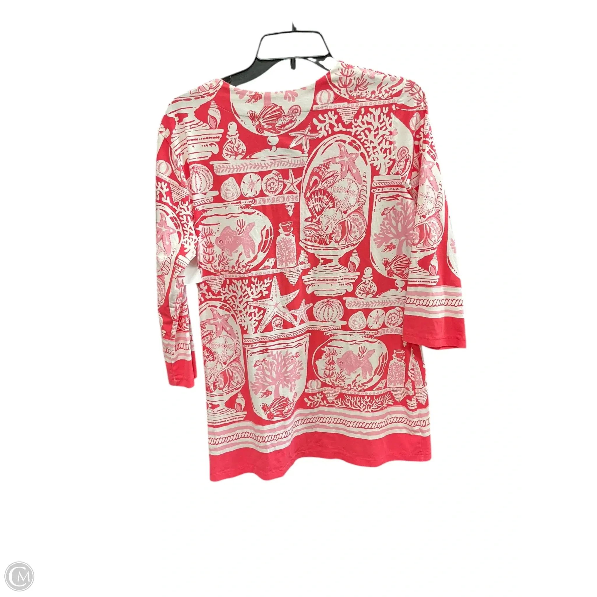 Top Long Sleeve By Clothes Mentor In Pink & White, Size: L