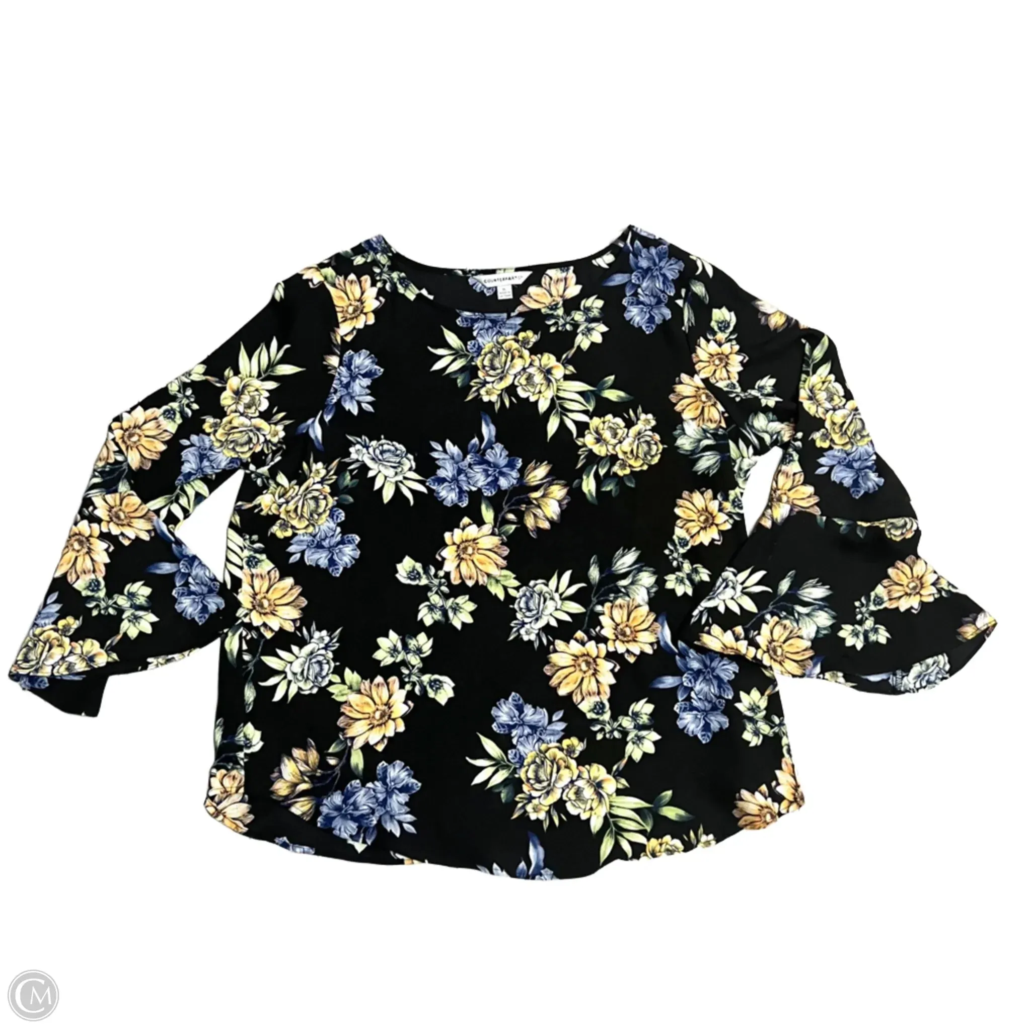 Top Long Sleeve By Counterparts In Black & Green, Size: Xl