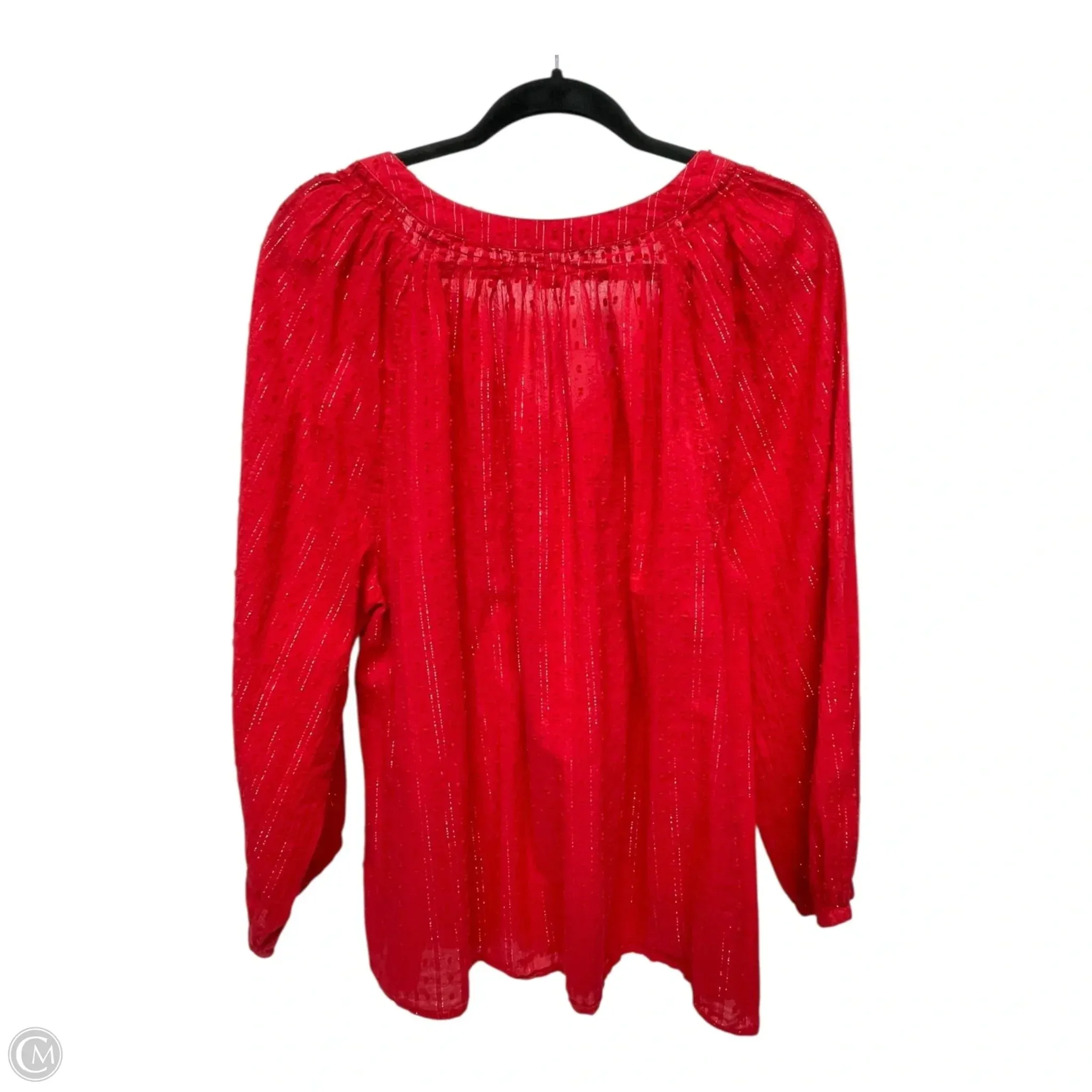 Top Long Sleeve By Old Navy In Gold & Red, Size: Xl