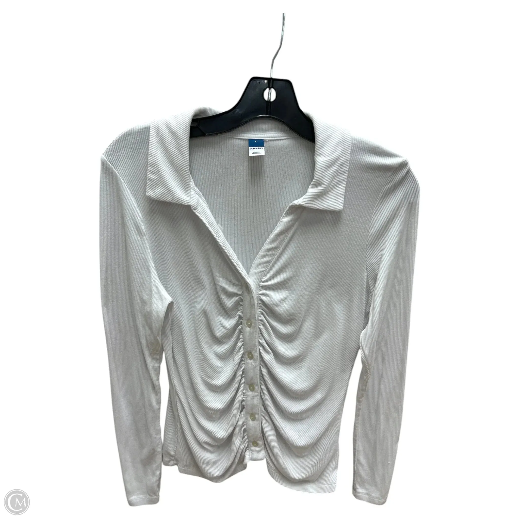 Top Long Sleeve By Old Navy In White, Size: L