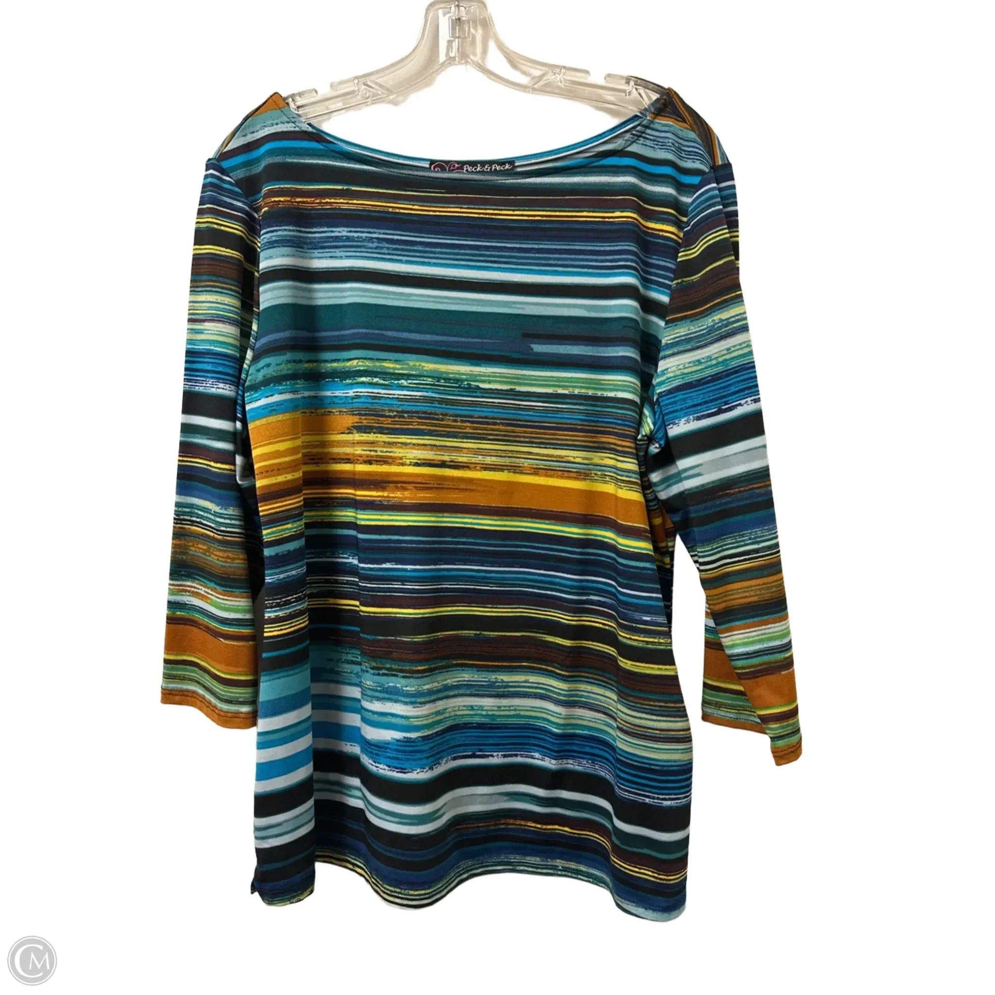 Top Long Sleeve By Peck And Peck In Multi-colored, Size: L