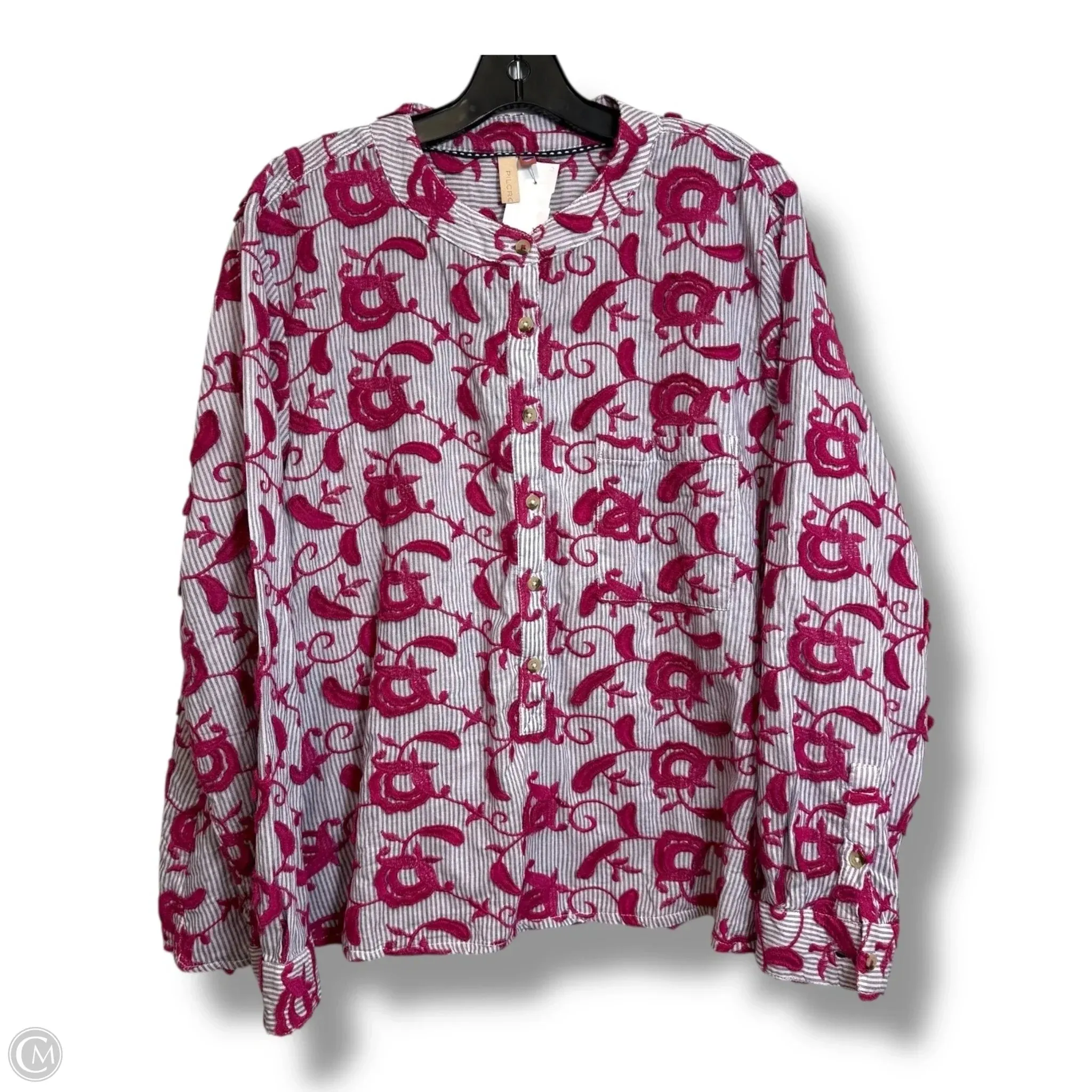 Top Long Sleeve By Pilcro In Multi-colored, Size: L